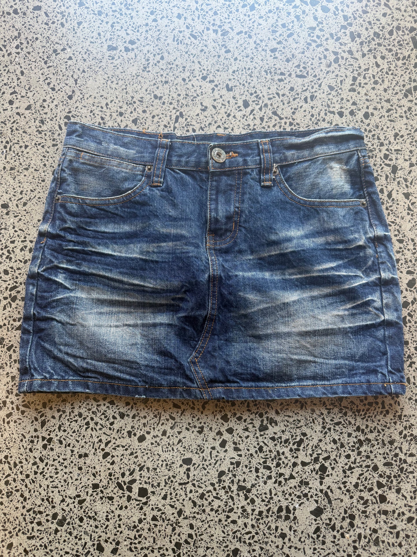 Blue Sun Fade Mini Skirt - M