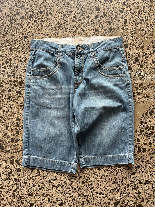 Double Pocket Blue hemmed Jorts - 34W