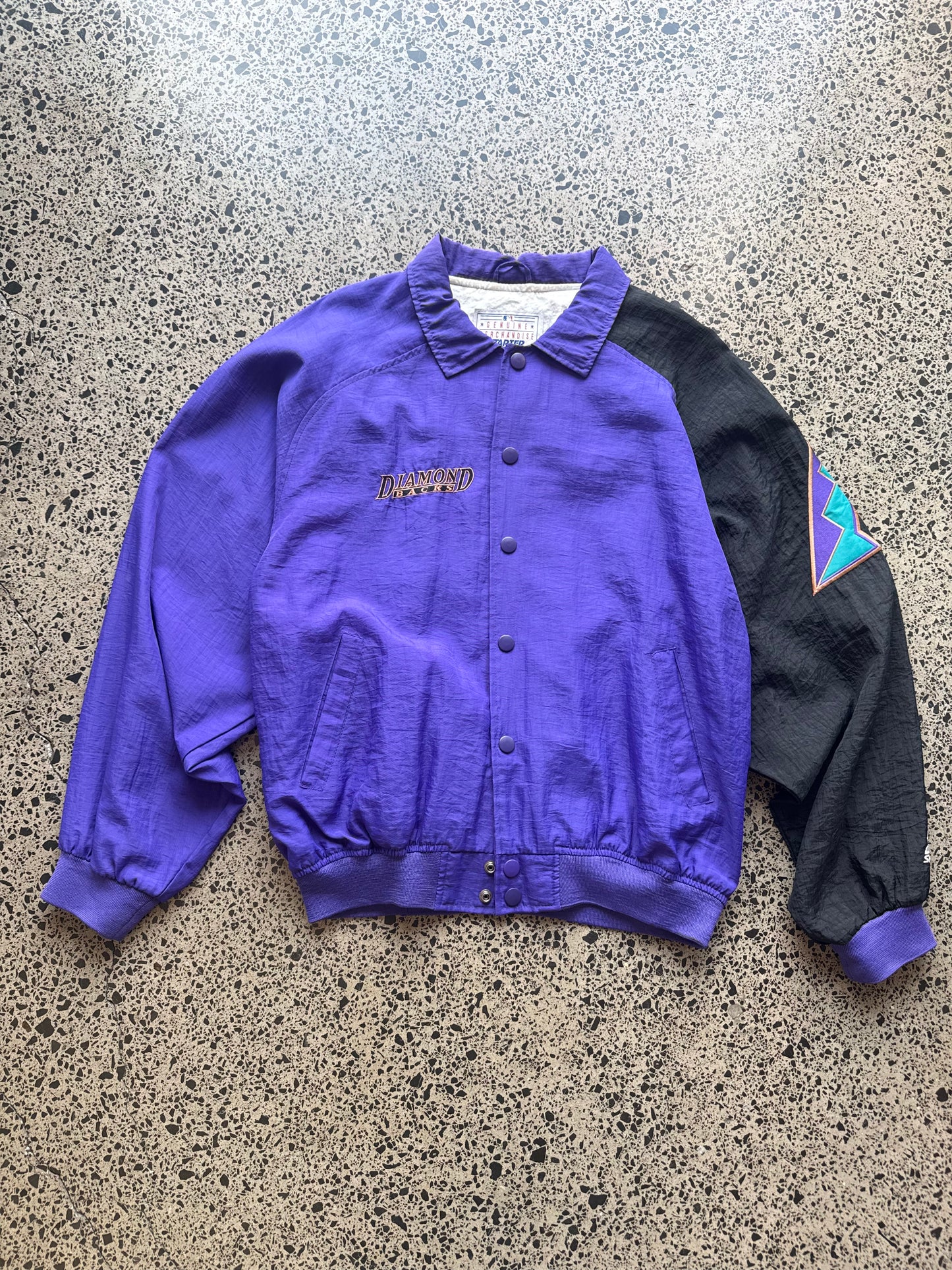 90's Rare Arizona Diamonds Starter MLB Jacket - L