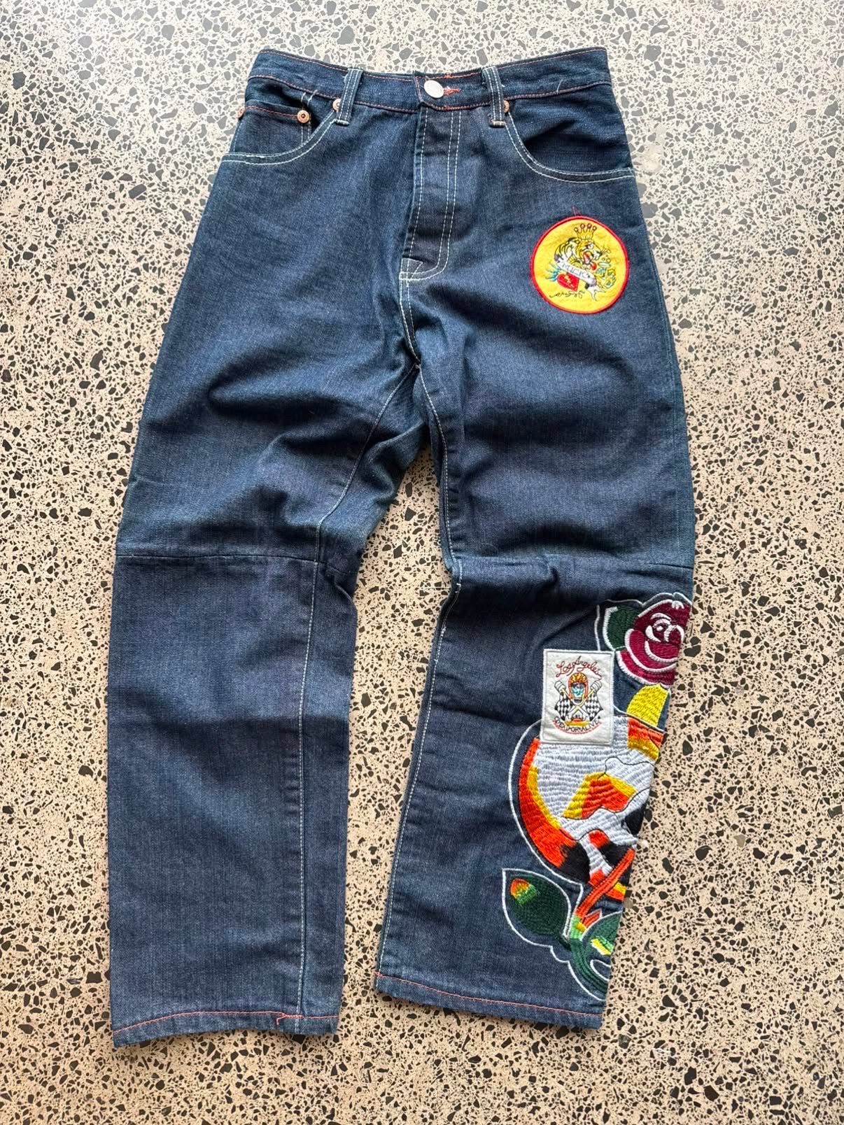 Ed Hardy Lot 2002 NY City Embroidered Denim Jeans - 30W
