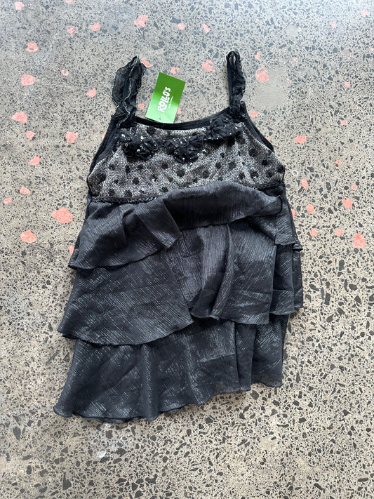 Black Shimmer Fairy Top - L