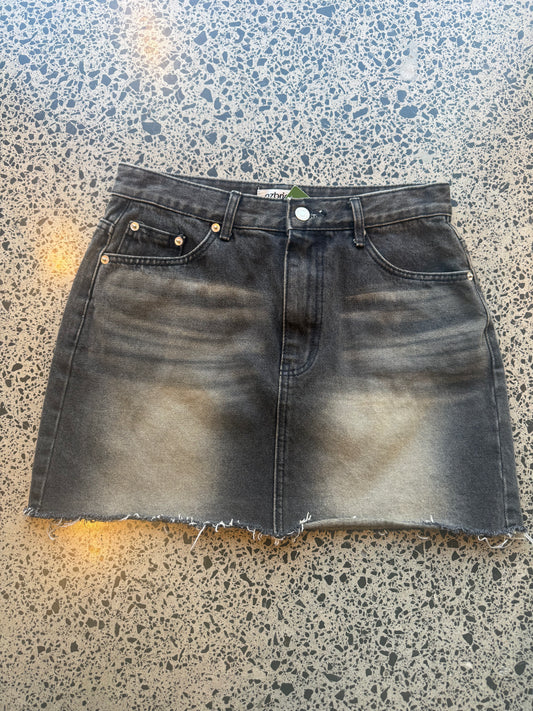 Black Denim Mini Skirt - S