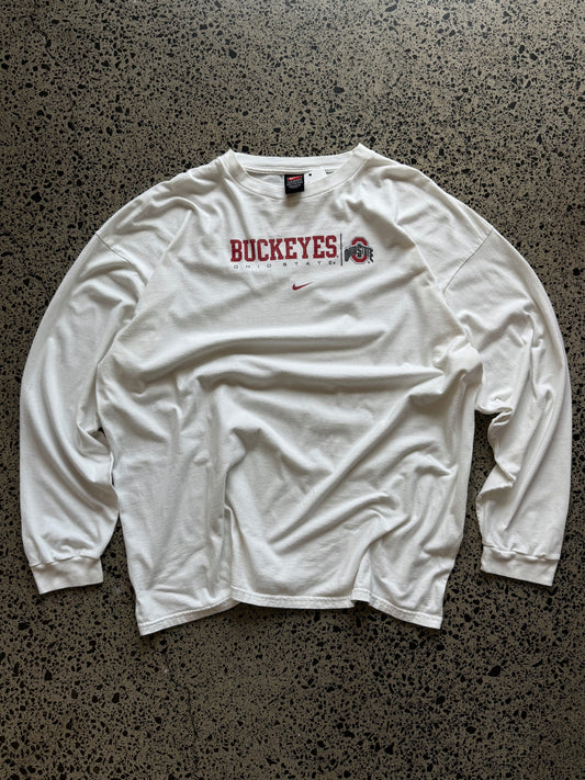 Vintage Ohio State Buckeyes t-shirt by Nike Team Sports. NCAA college football tee, red with bold logo, size 2XL