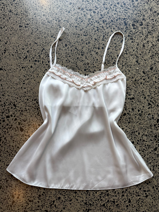 Satin Cami with Lace Detailing - S/M