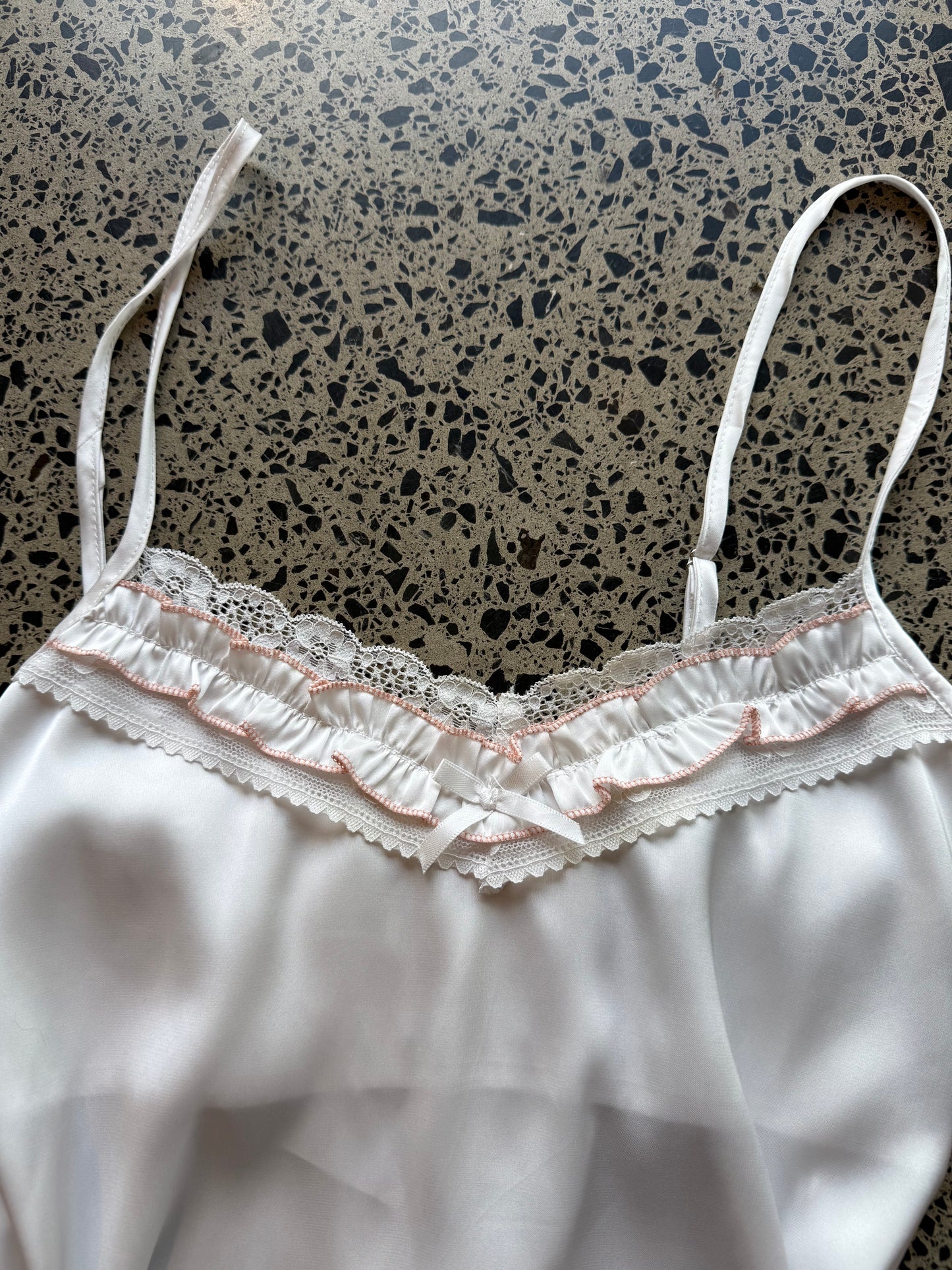 Satin Cami with Lace Detailing - S/M