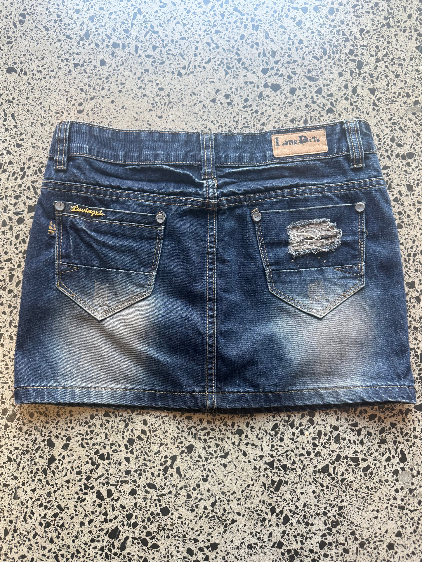 Dark Blue Denim Mini Skirt - M