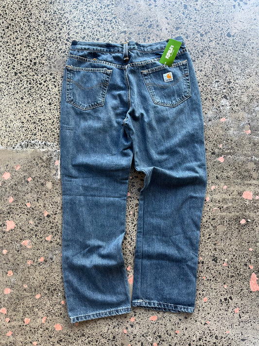 Dark Blue strained Carhartt Jeans 32W x 28L