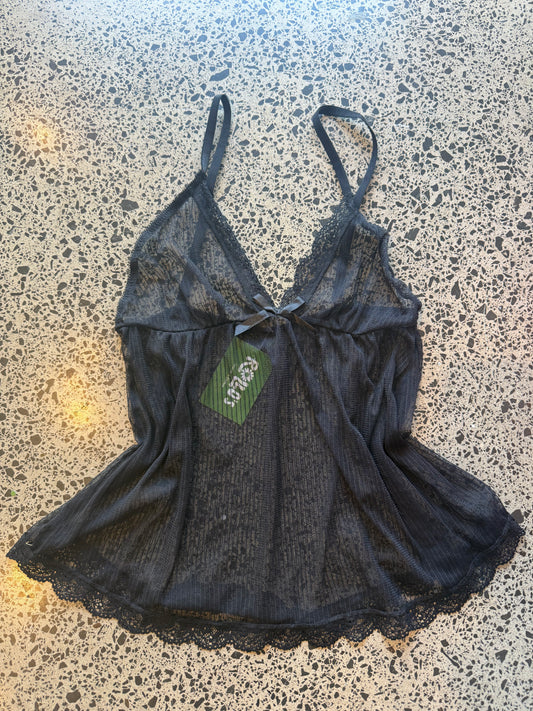 Black See through Cami with Bow - XS/S