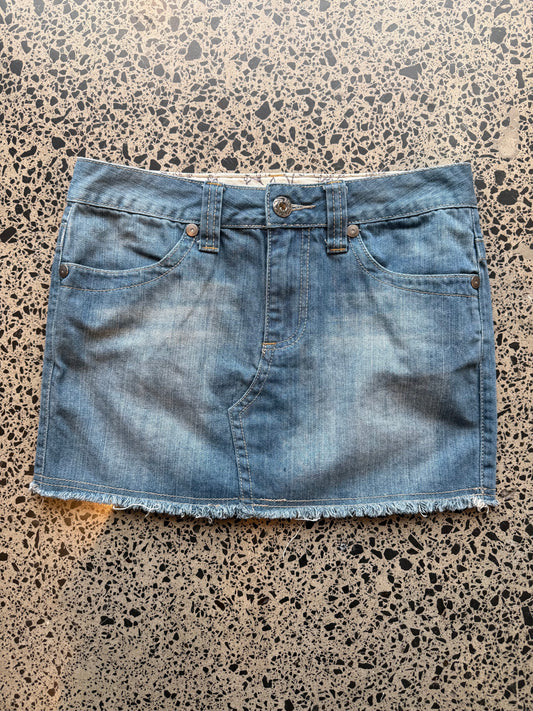 Mid Wash Denim Mini Skirt - XL