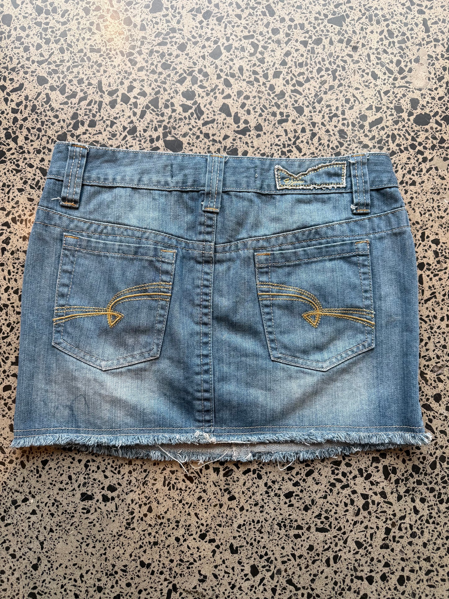 Mid Wash Denim Mini Skirt - XL