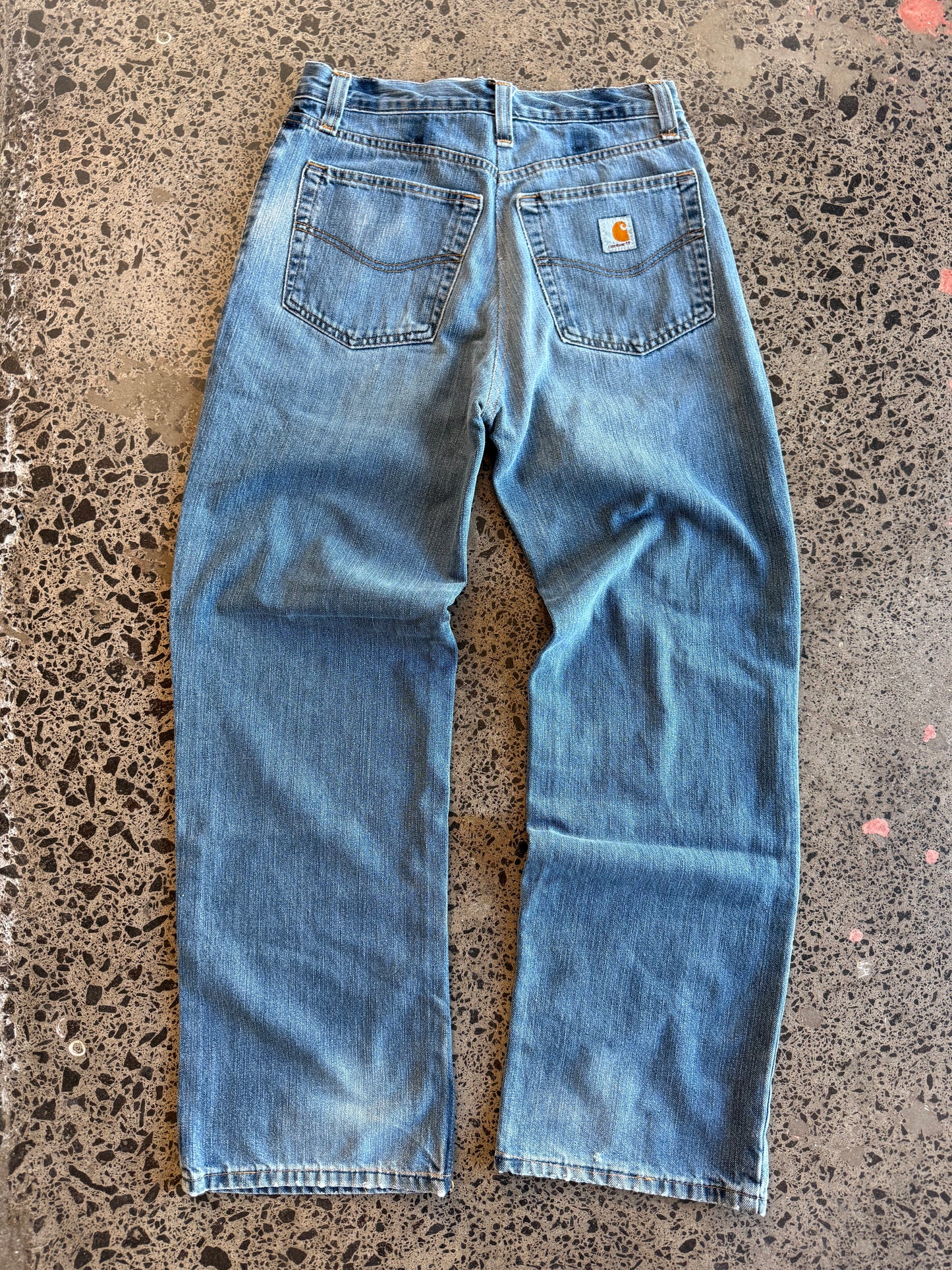 Mid Blue Carhartt Denim Jeans - 28W x 26L Mens OR 6/8 Womens