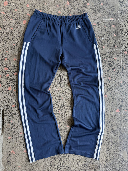 Women's Navy & White Striped Adidas Trackies - S/M