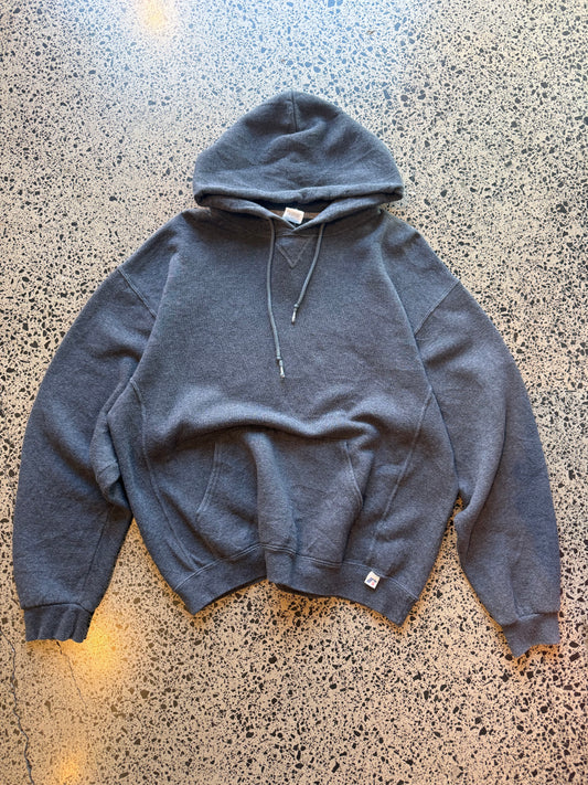 2010's Russell Athletics blank hoodie in a grey colour-way.