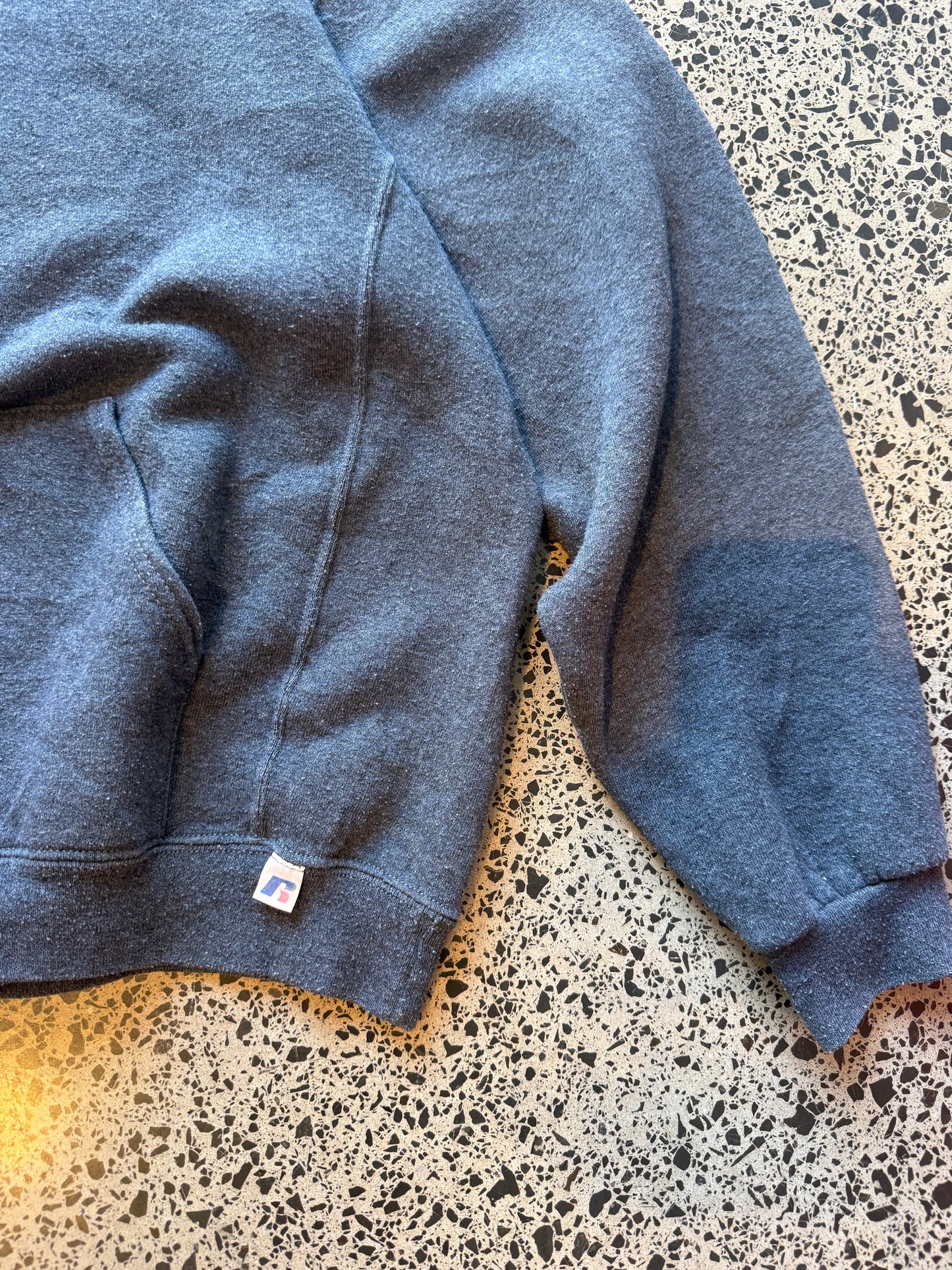 2010's Russell Athletics blank hoodie in a grey colour-way.