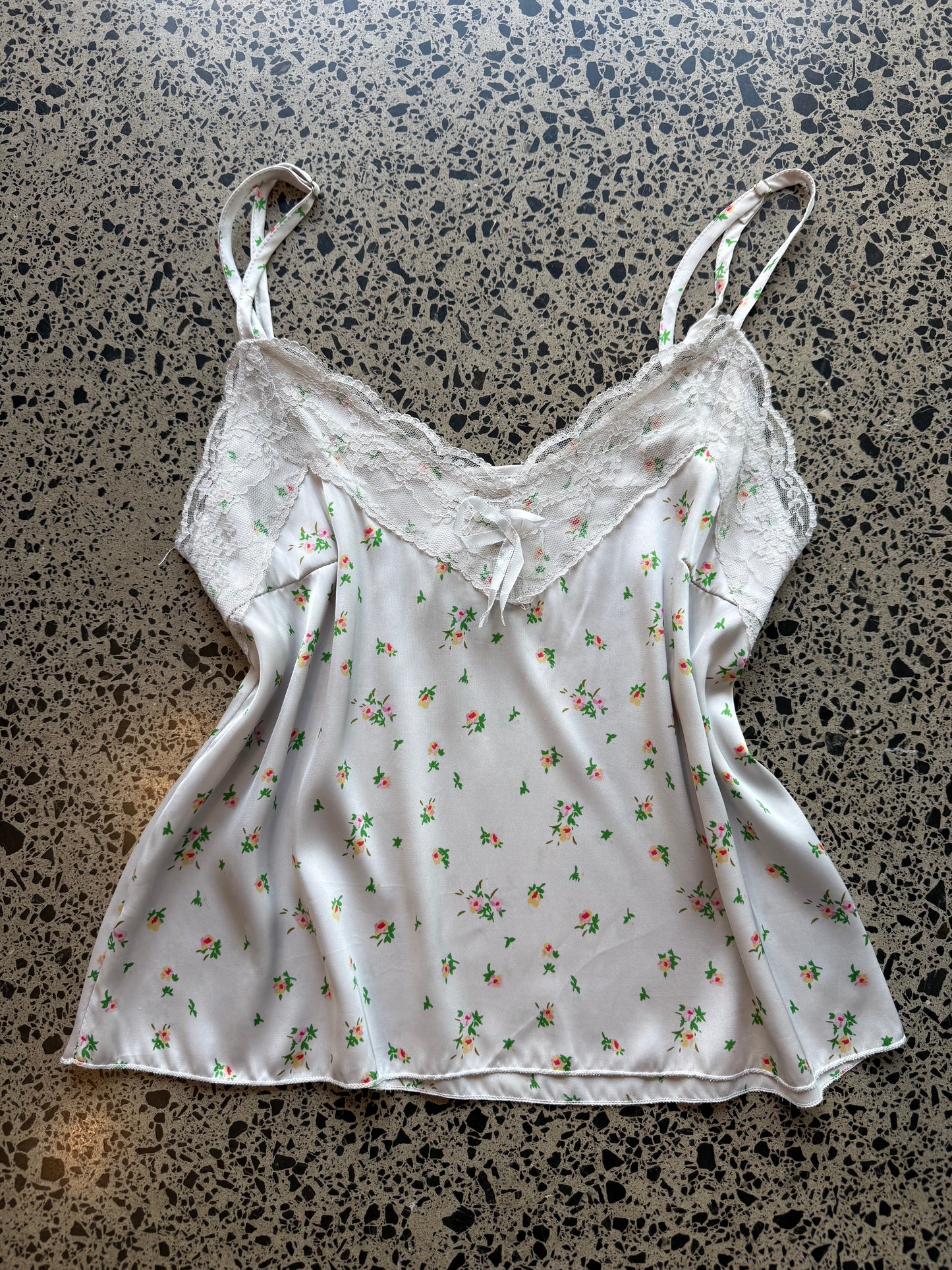 Satin Floral Cami - M