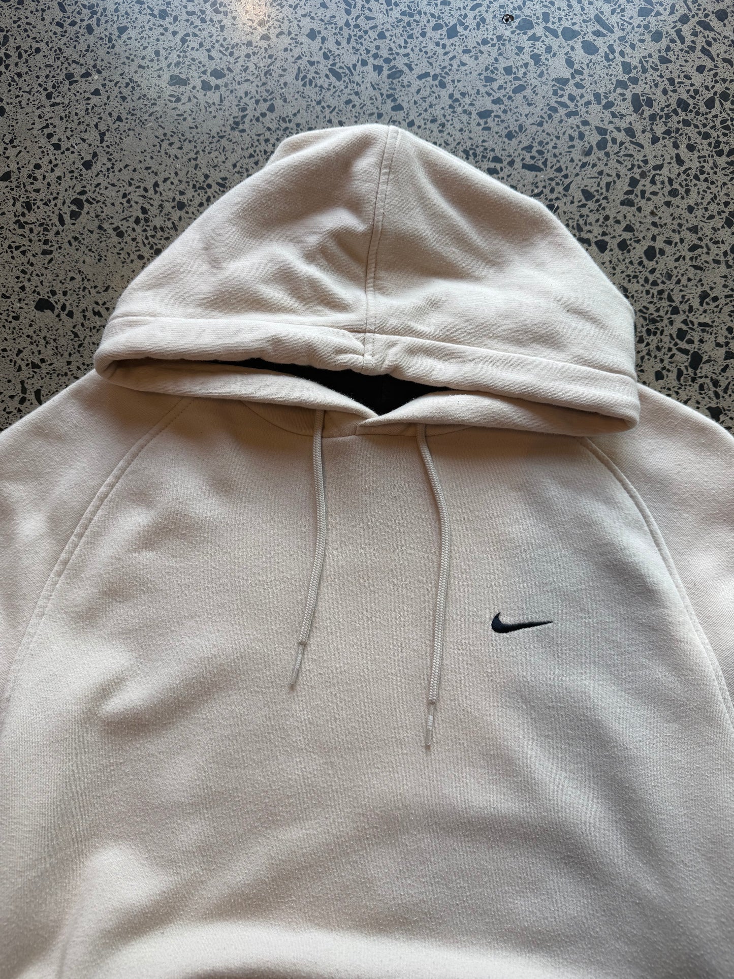 2000's Nike Swoosh hoodie in a cream colour-way