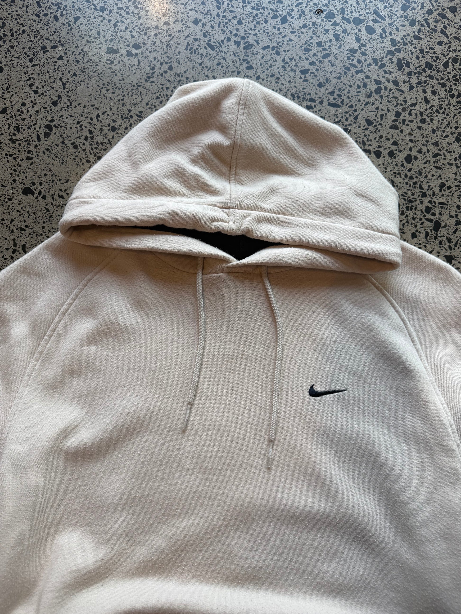 2000's Nike Swoosh hoodie in a cream colour-way