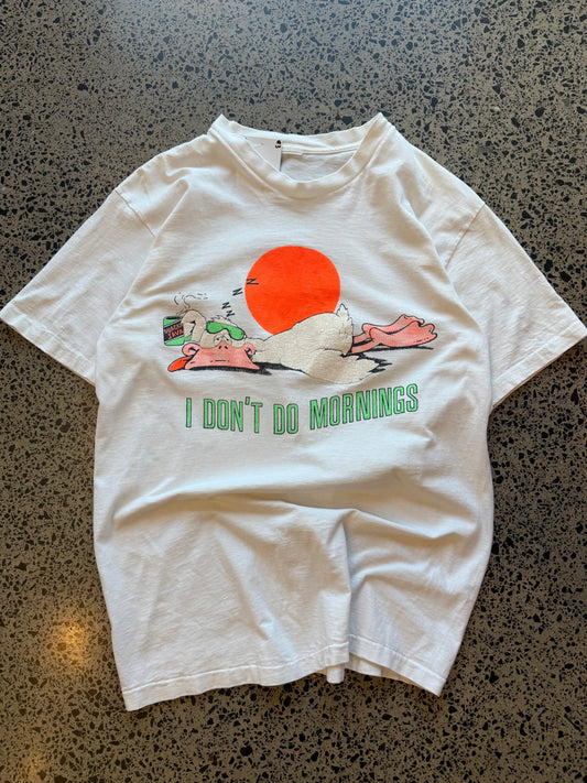 90's Java Duck "I don't do Mornings' Tee - L