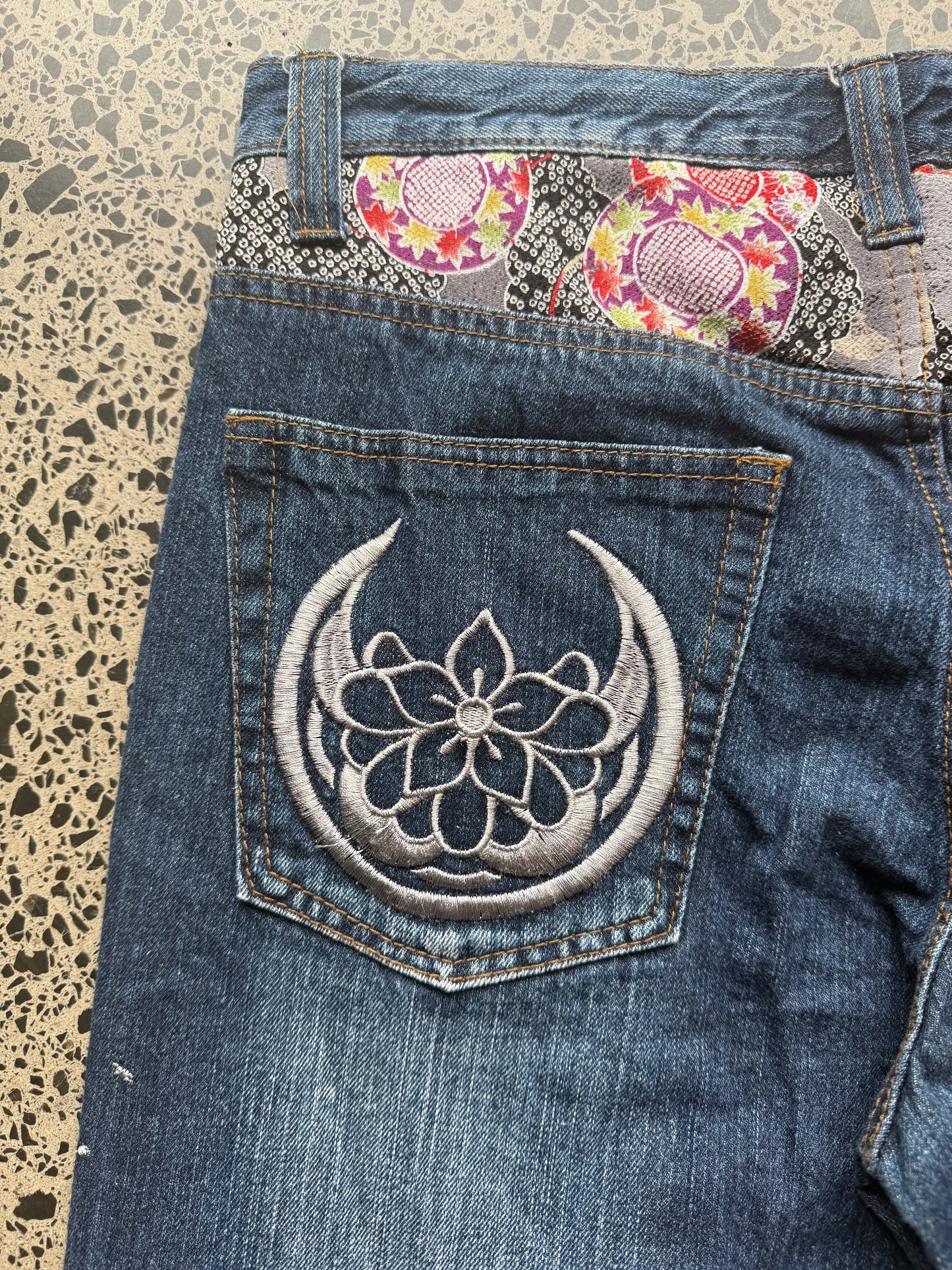Japanese Buden Embroidered Denim Jeans - 32W x 32L