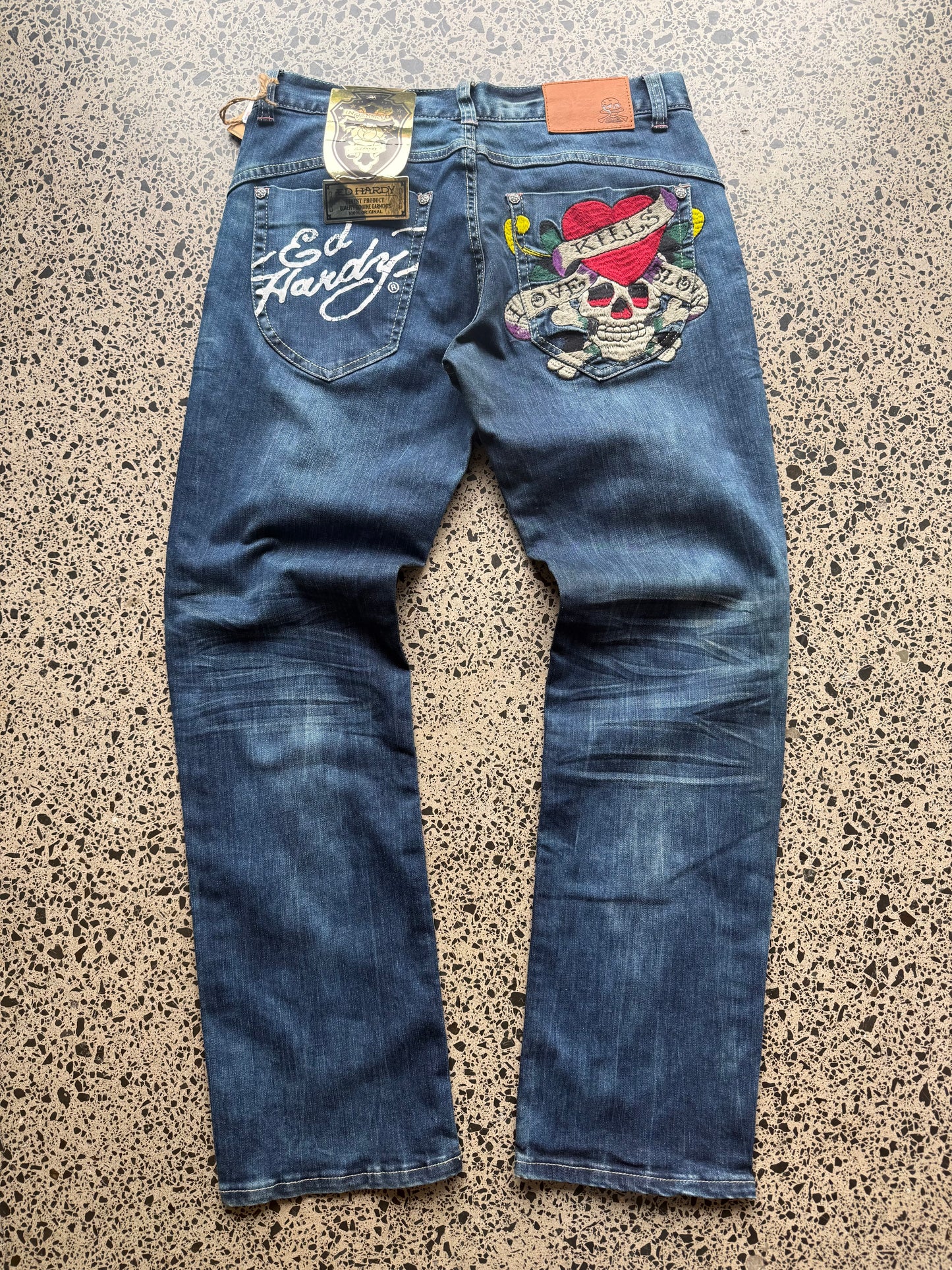 Ed Hardy Y2K Skull Loves Denim Jeans - 30W x 28L