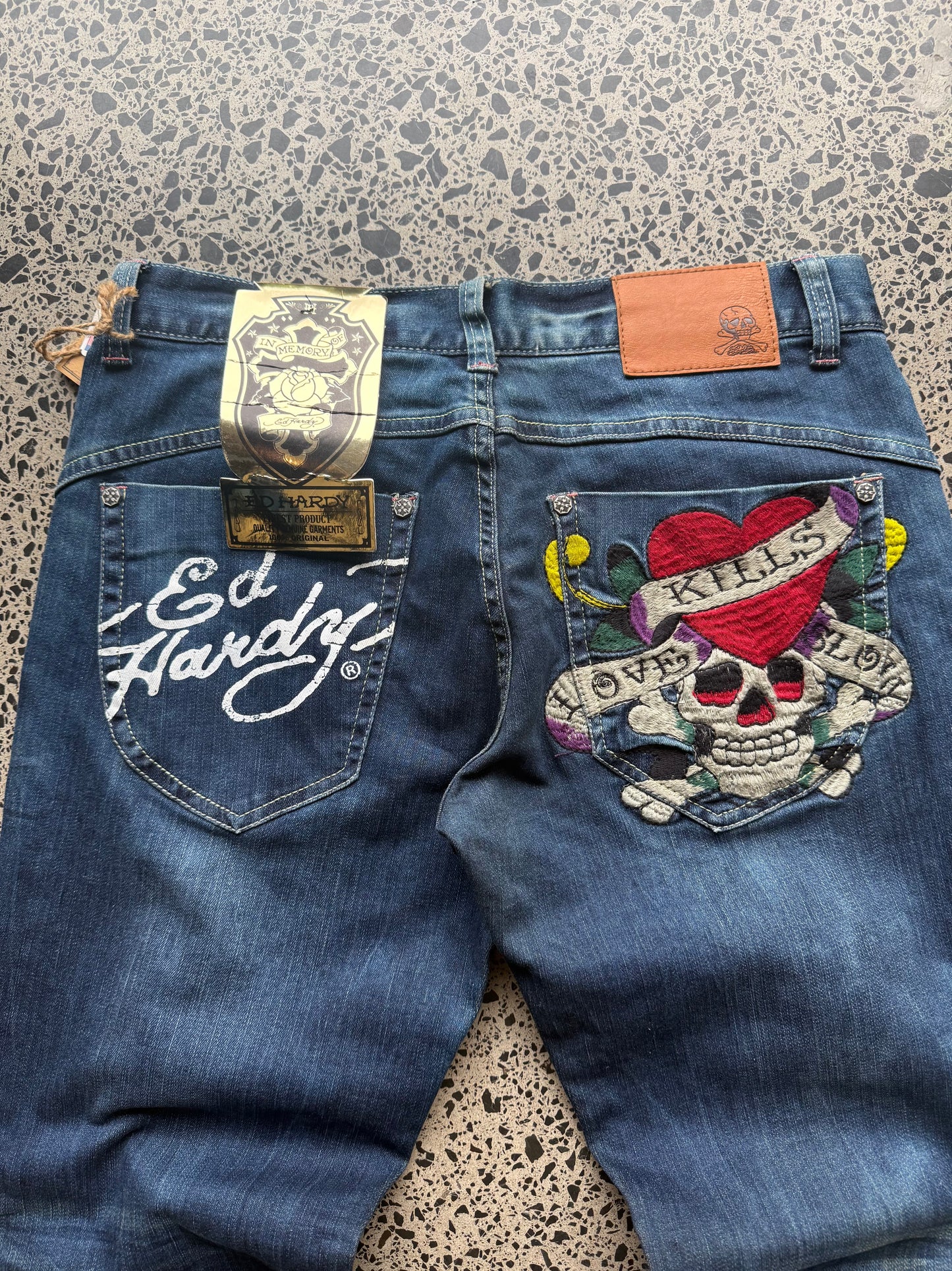 Ed Hardy Y2K Skull Loves Denim Jeans - 30W x 28L
