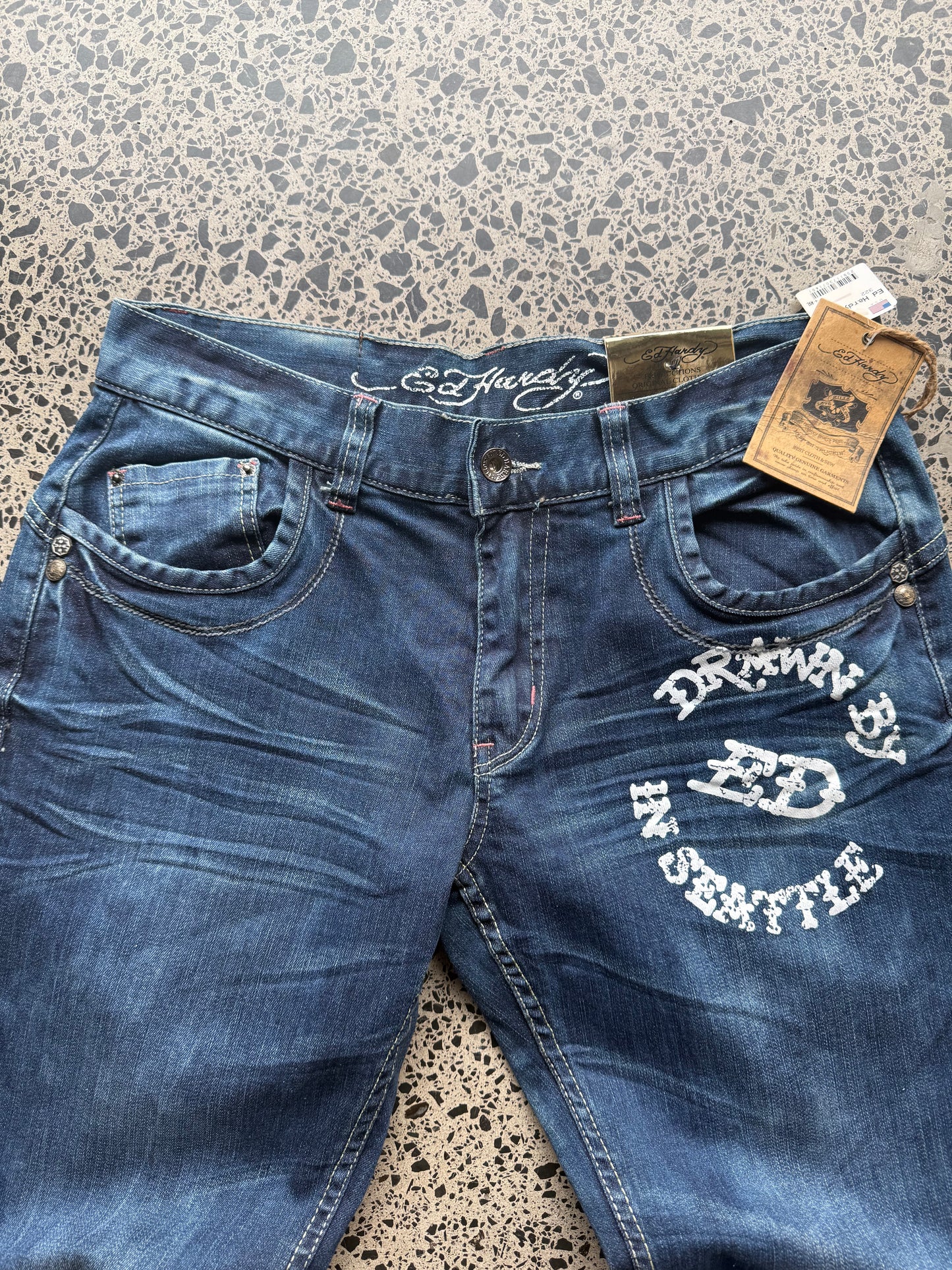 Ed Hardy Y2K Skull Loves Denim Jeans - 30W x 28L