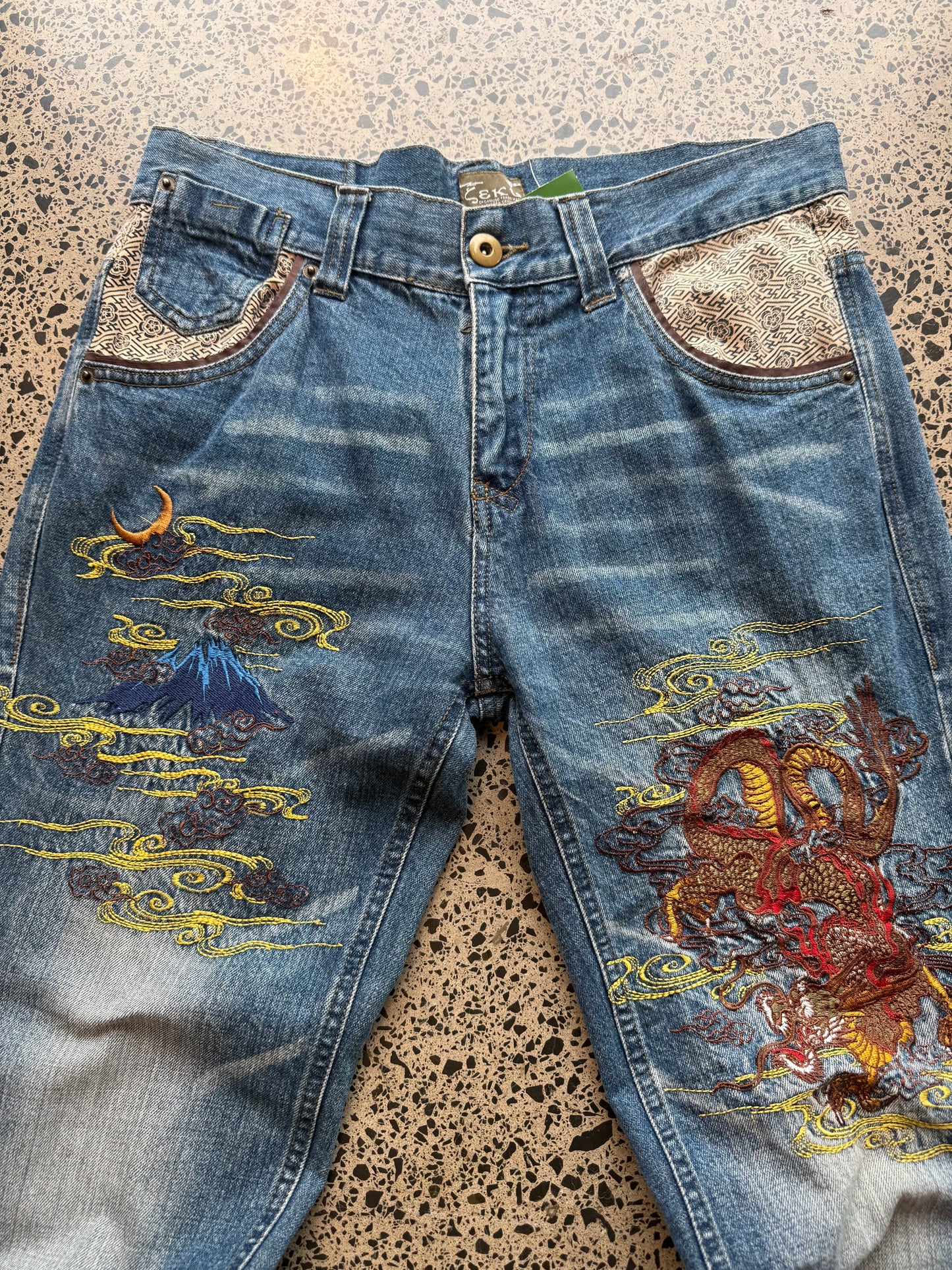 Seku Japanese Embroidered Denim Jeans - 32W x 30L