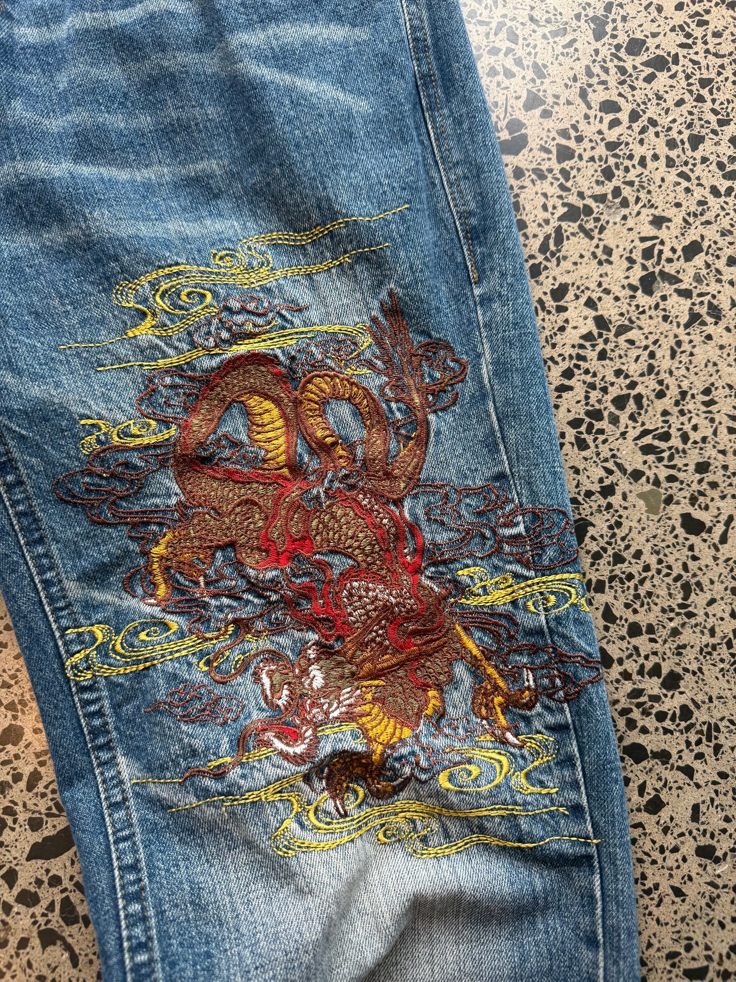 Seku Japanese Embroidered Denim Jeans - 32W x 30L