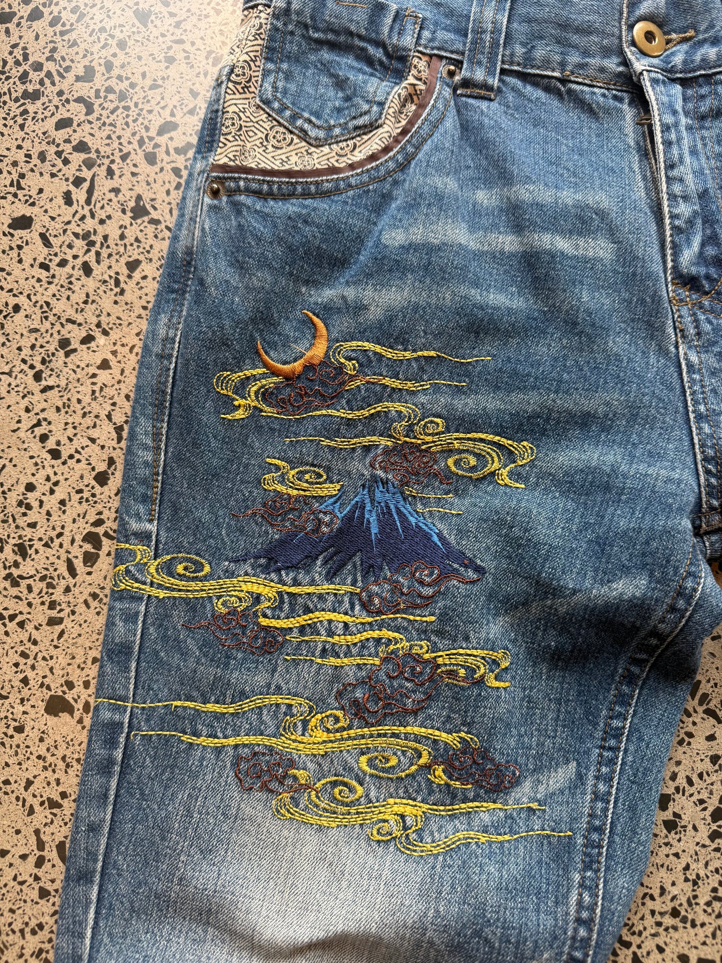 Seku Japanese Embroidered Denim Jeans - 32W x 30L