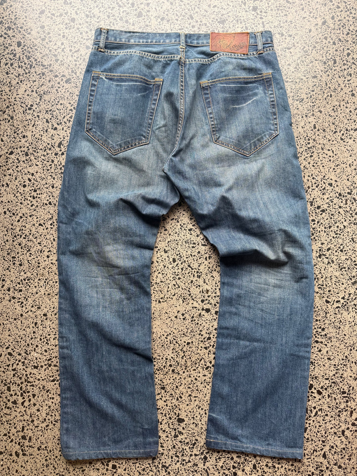 Ed Hardy Skull & Cross Embroidered Denim Jeans – 36W x 32L