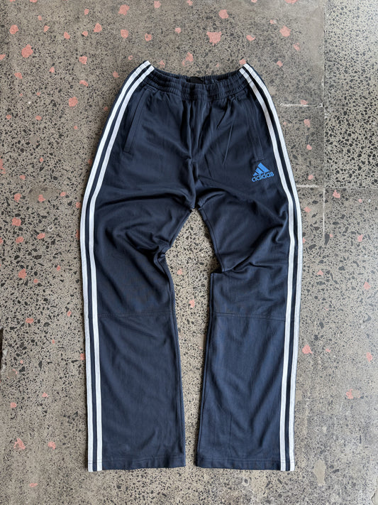 Women's Navy & White Striped Adidas Trackies - S