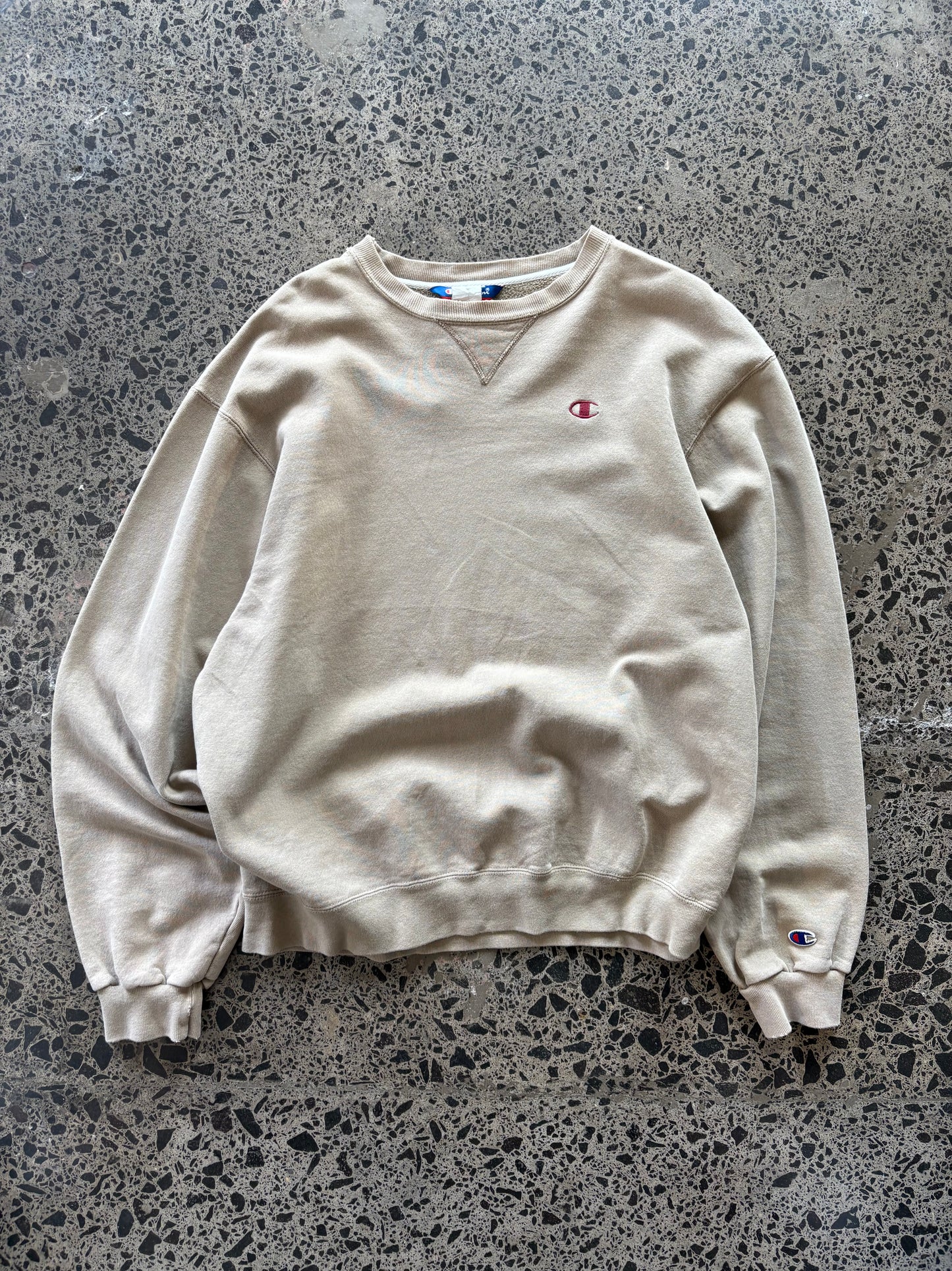 90's Beige Champion Crewneck - XL