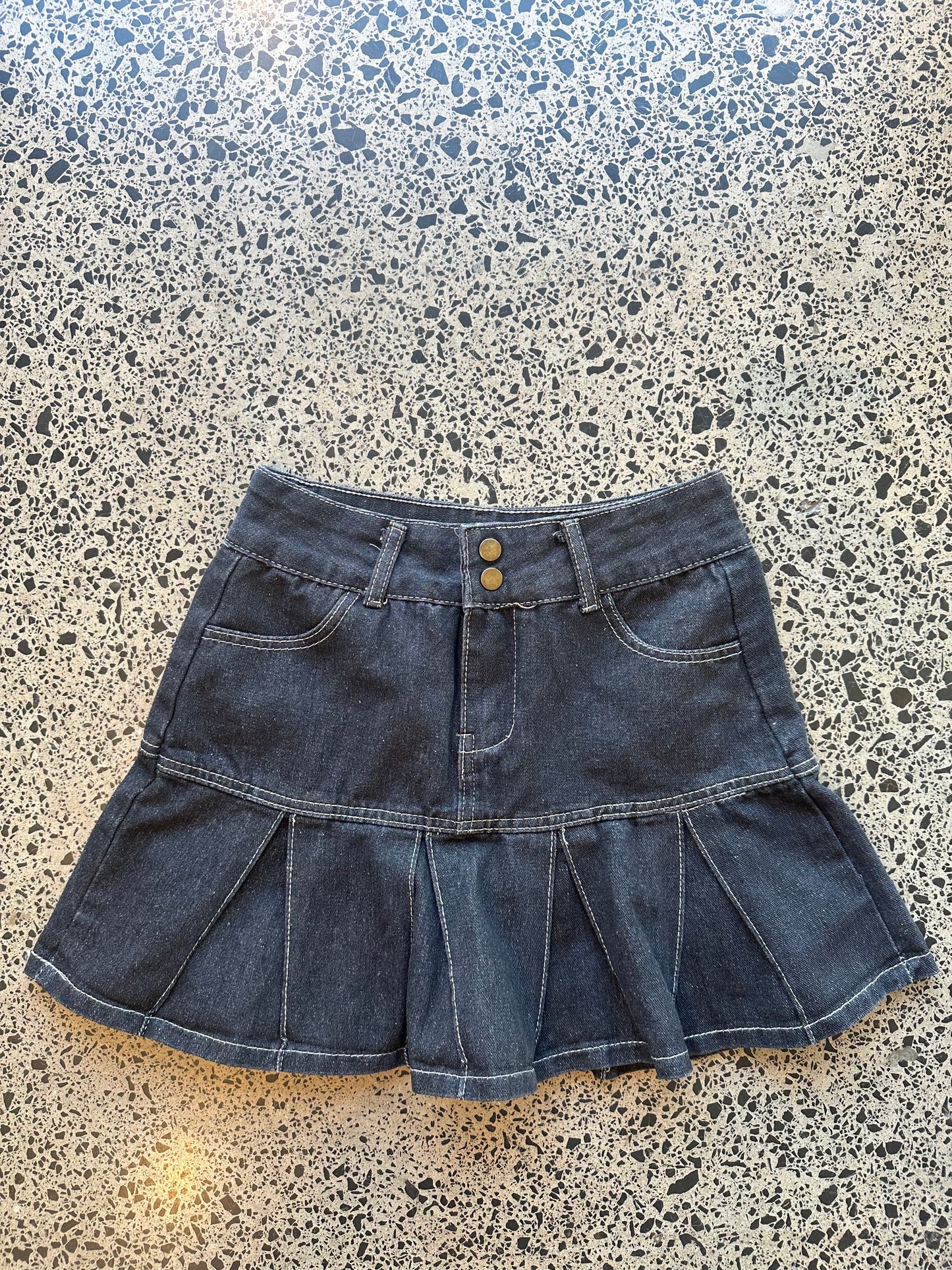 Dark Denim Mini Skirt - M