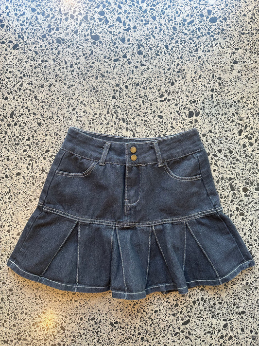 Dark Denim Mini Skirt - M