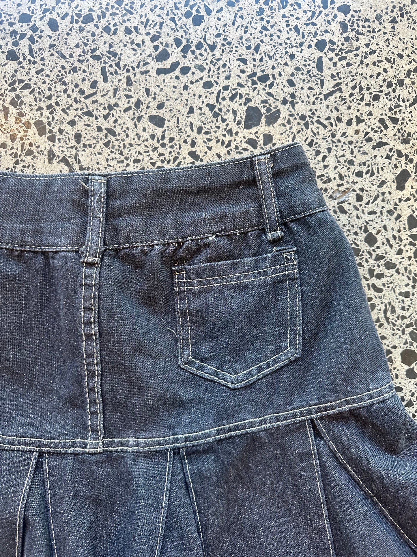 Dark Denim Mini Skirt - M