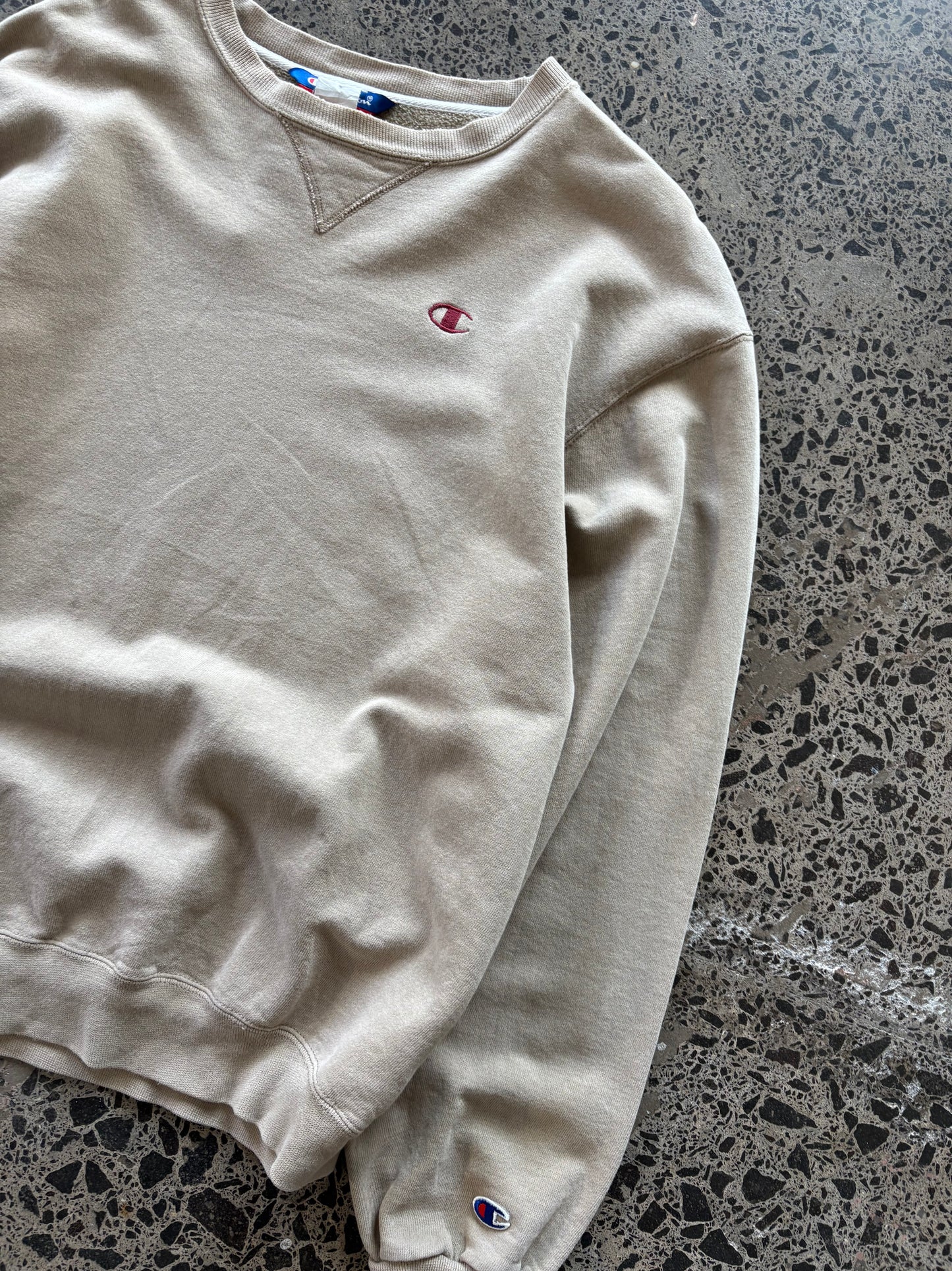 90's Beige Champion Crewneck - XL