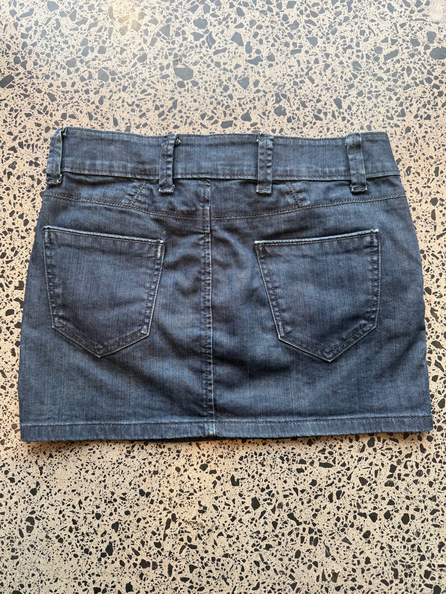 Dark Navy Denim Mini Skirt - M