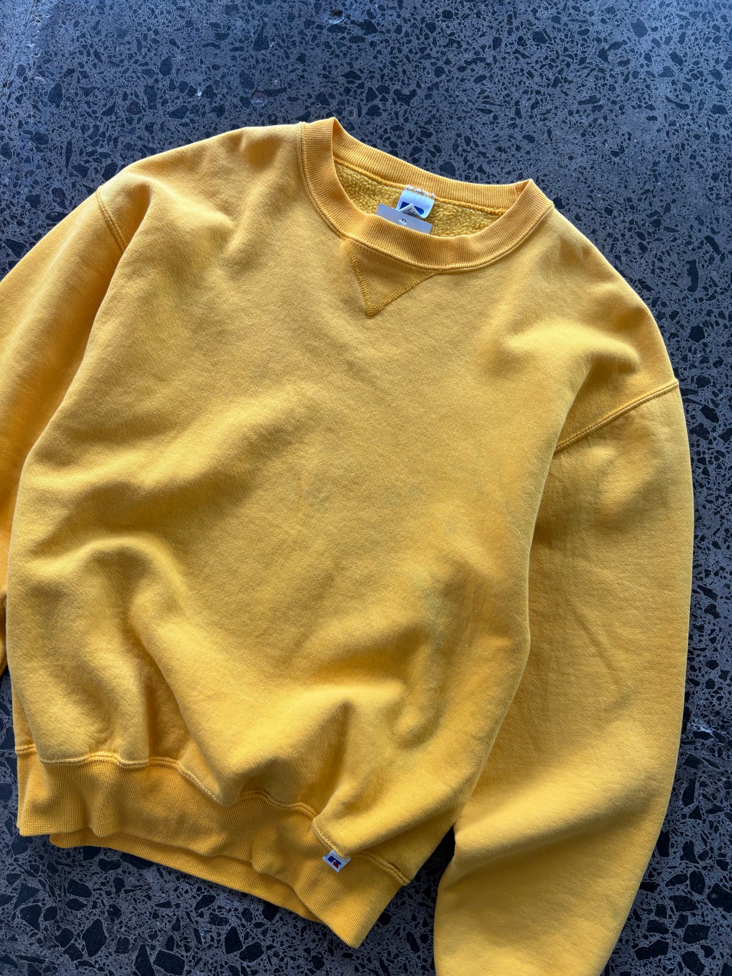 yellow Russell Blank Crewneck - M