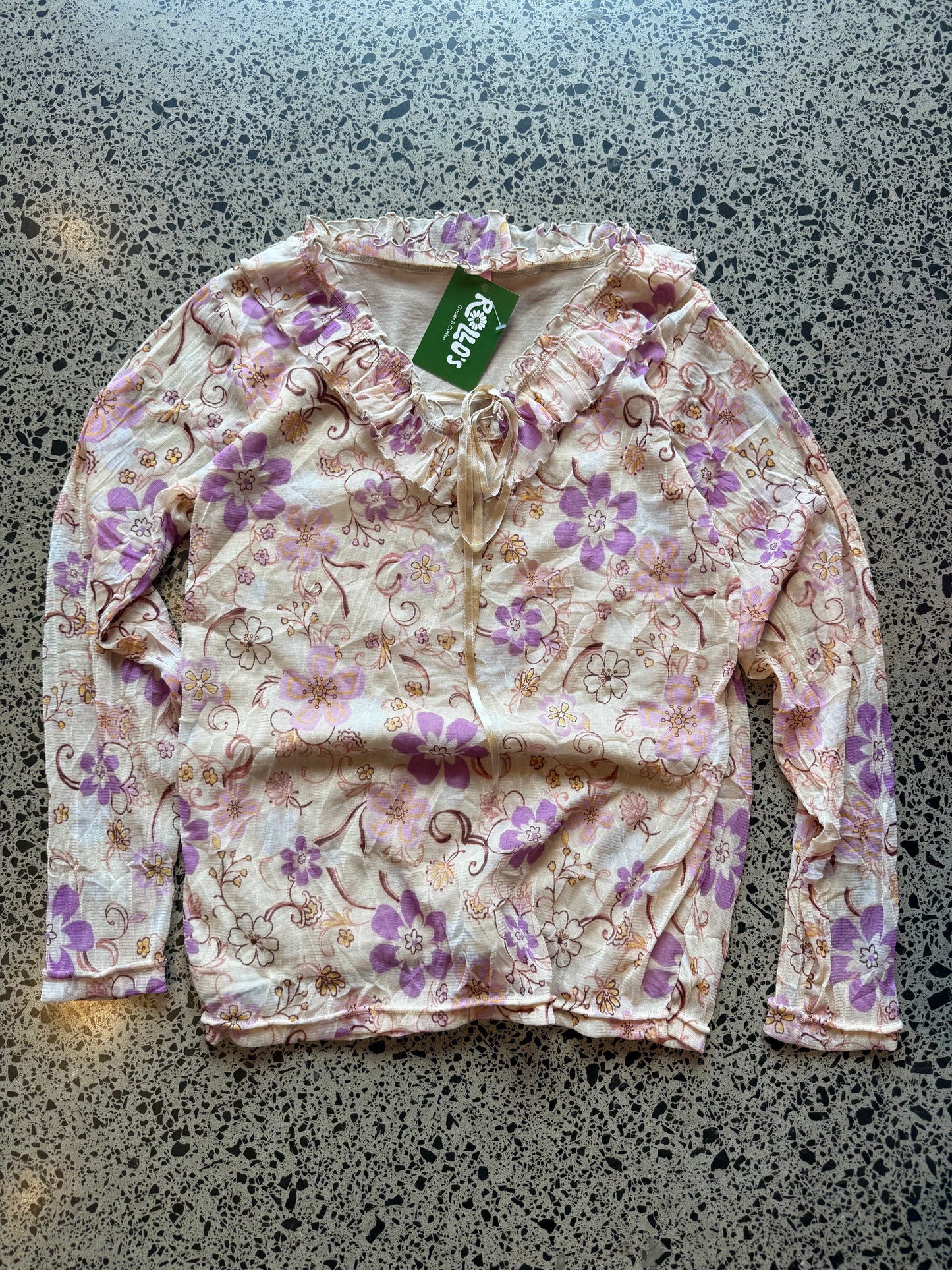 Floral Long Sleeve Fairy Top - S