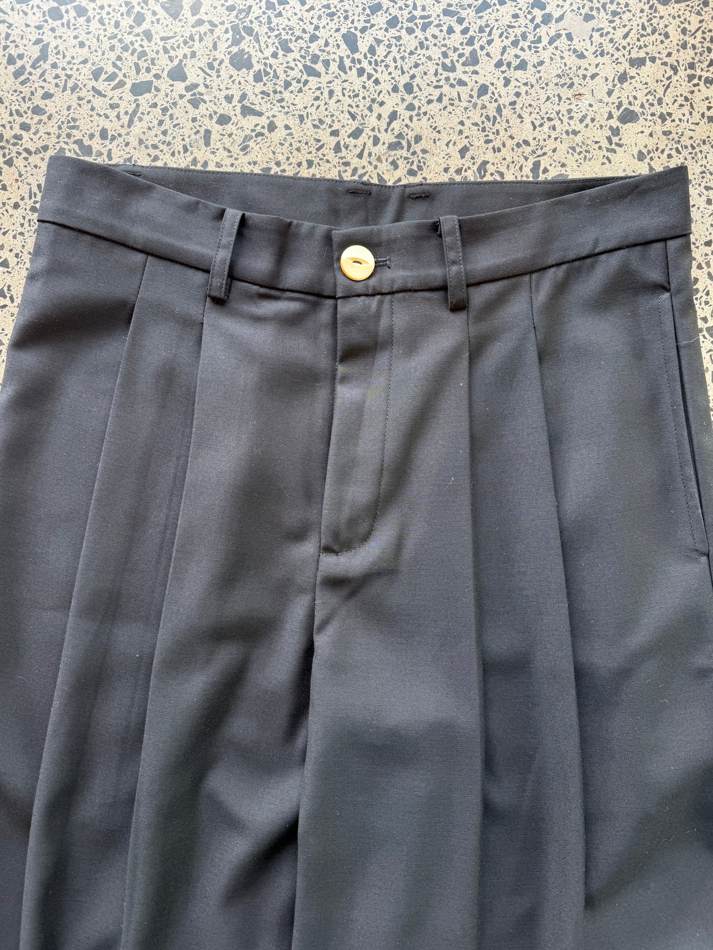 Black  double pleated pants by NZ Designer Rendall - size M 