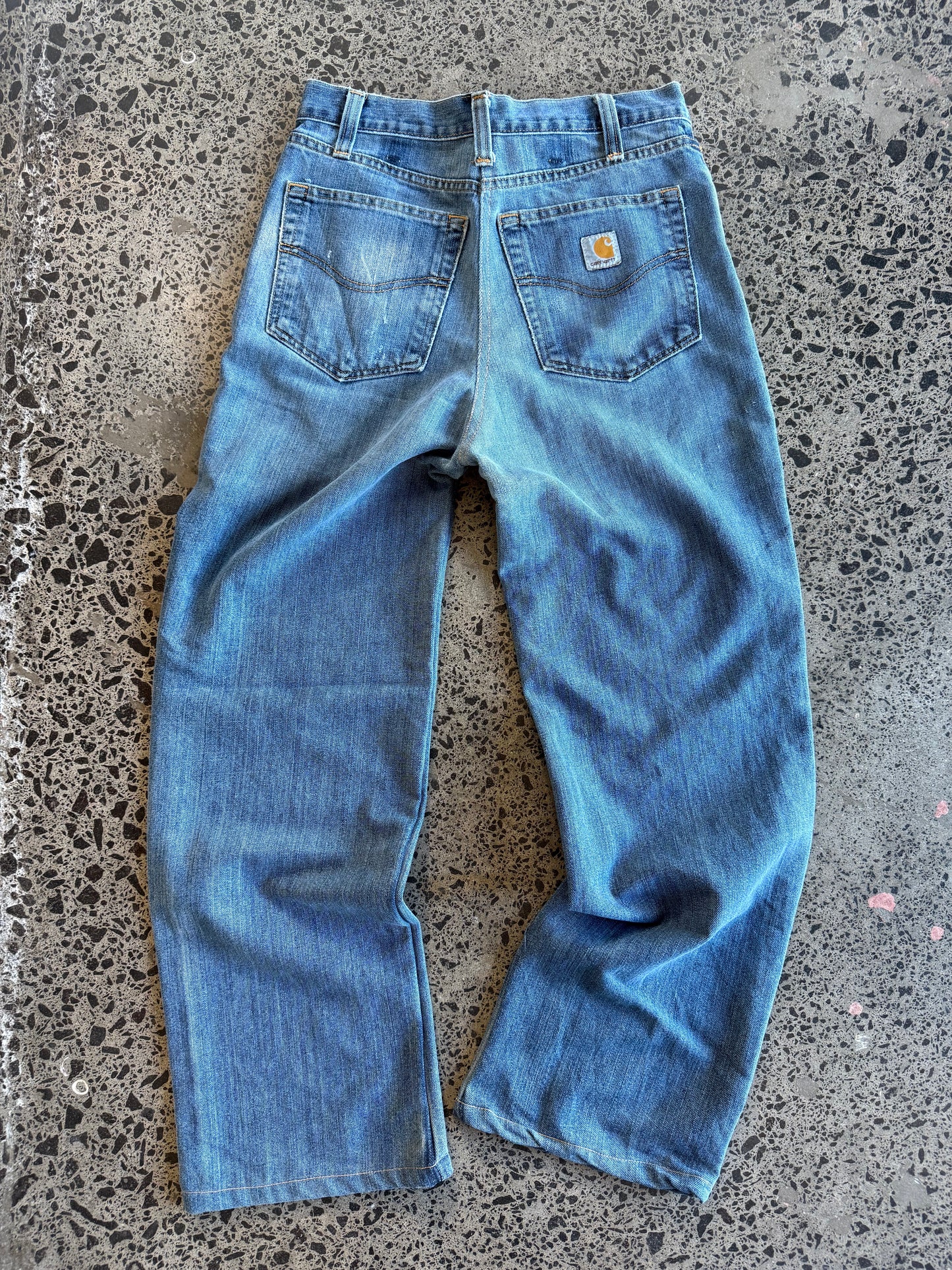 Mid Blue Carhartt Denim Jeans - 28W x 30L Mens OR 6/8 Womens