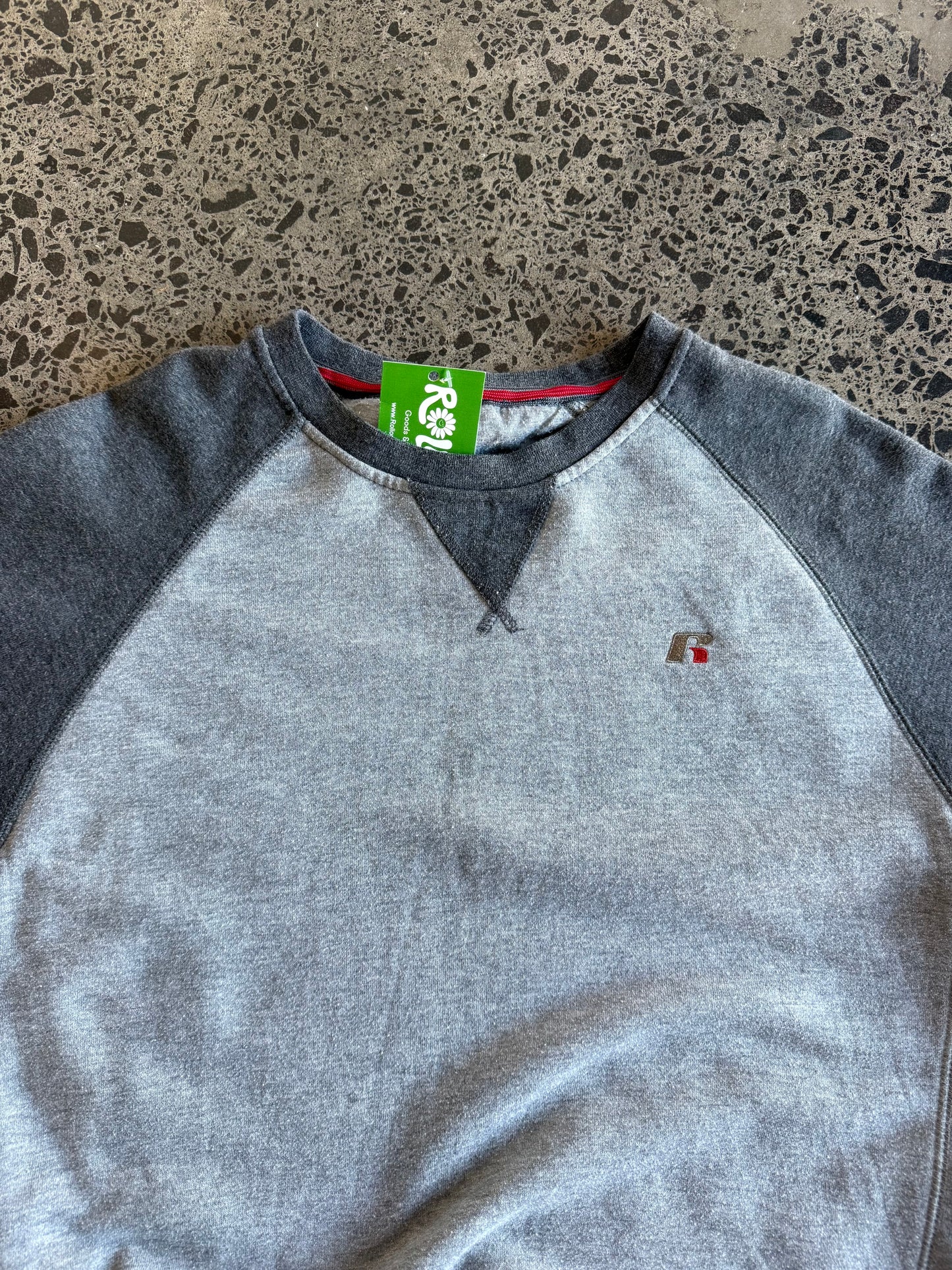 Two-Tone Russell Blank Crewneck Jumper - L