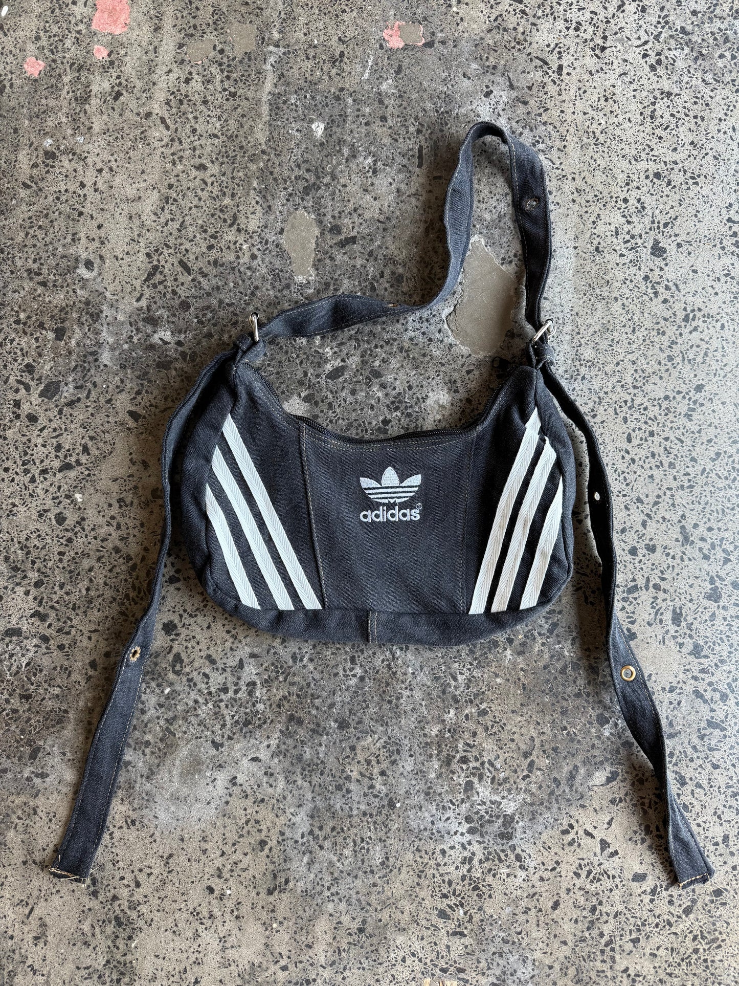 Black Denim Adidas Rework Handbag