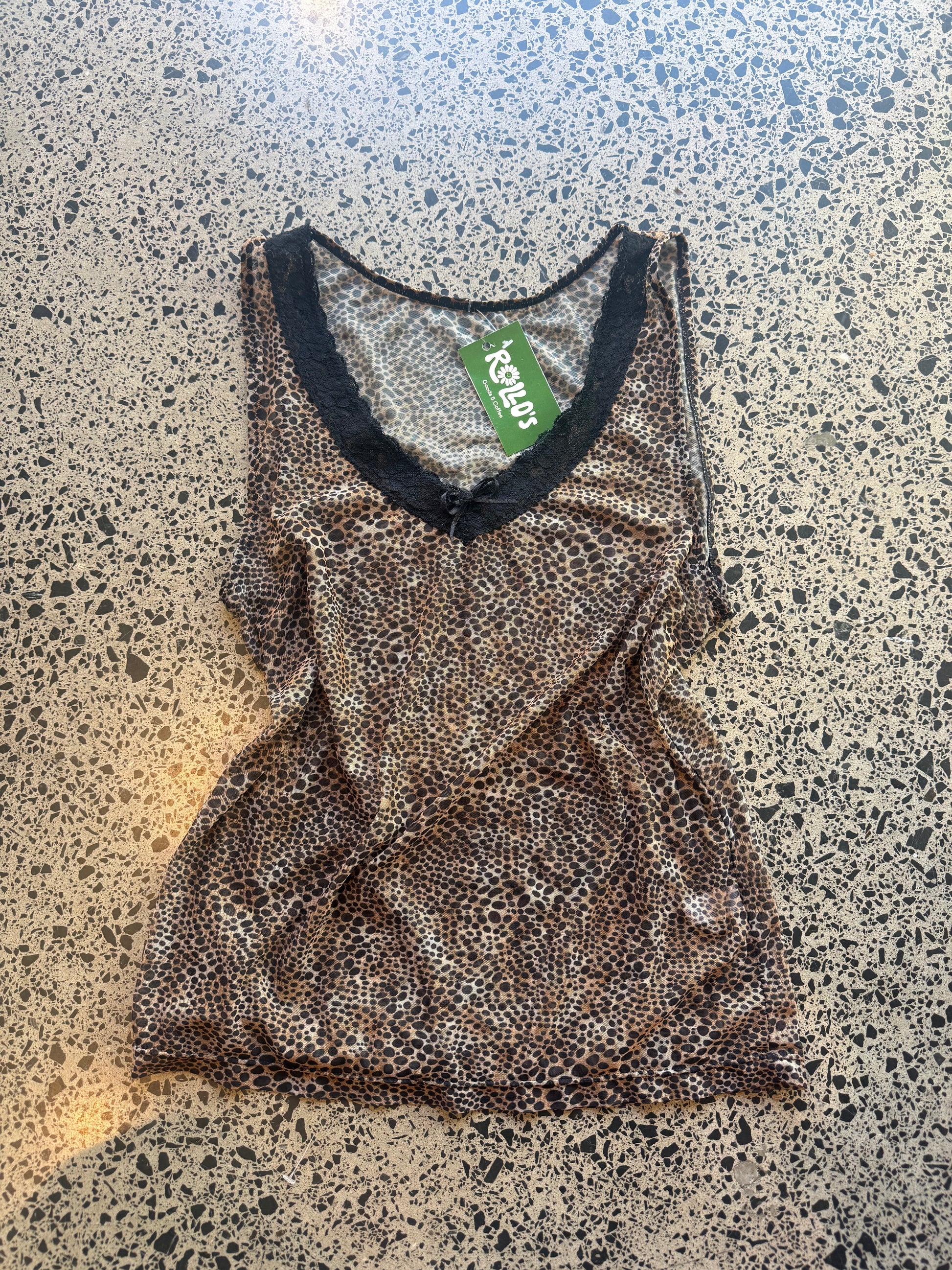 Cheetah singlet top - size M 