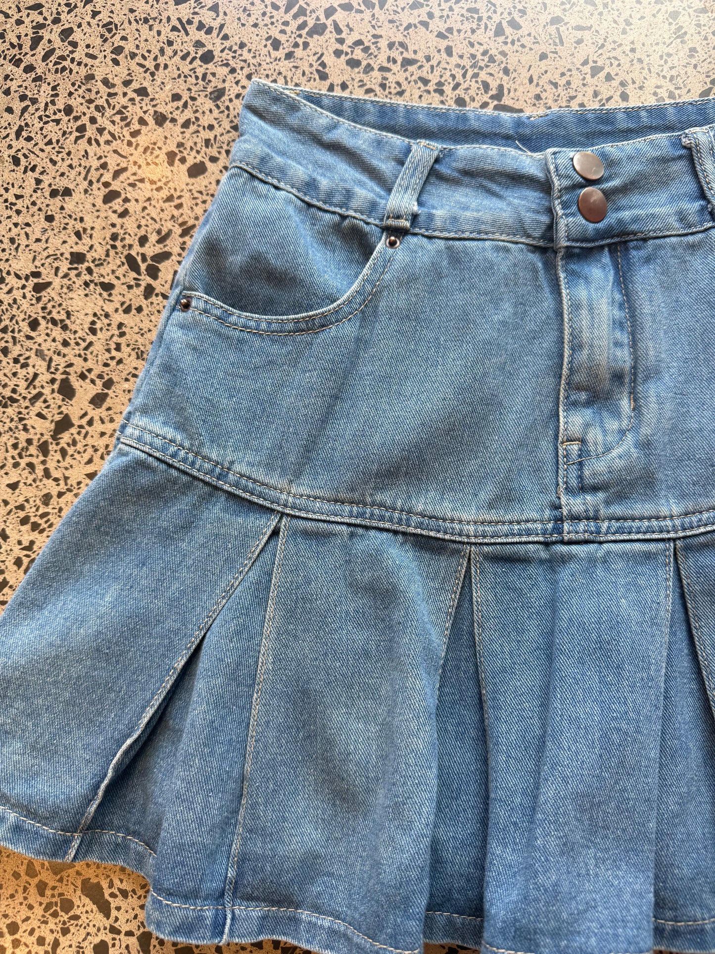 Blue Denim Mini Skirt - 2XS