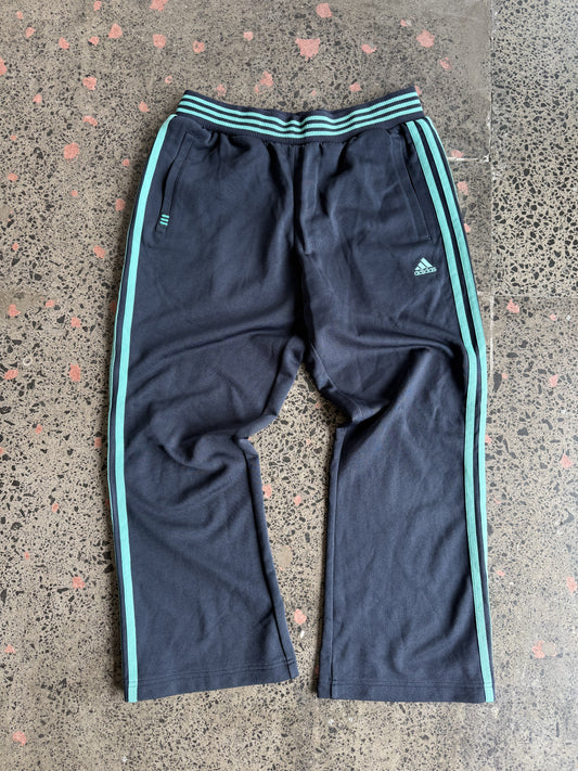 Women's Navy & Teal Striped Adidas Trackies - XS