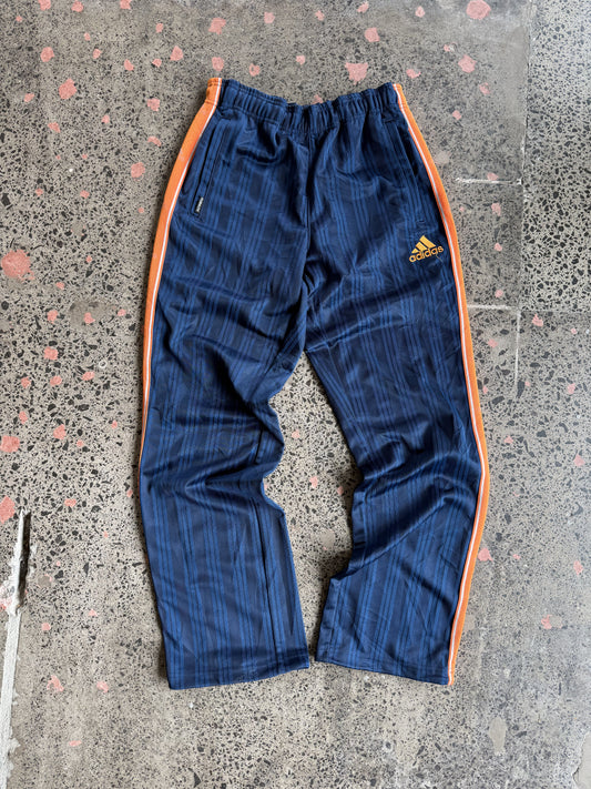 Women's Blue with Orange Detailing Adidas Trackies - 6/8