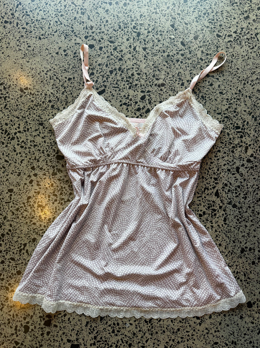 Pink & White Polka Dot Fairy Top - M