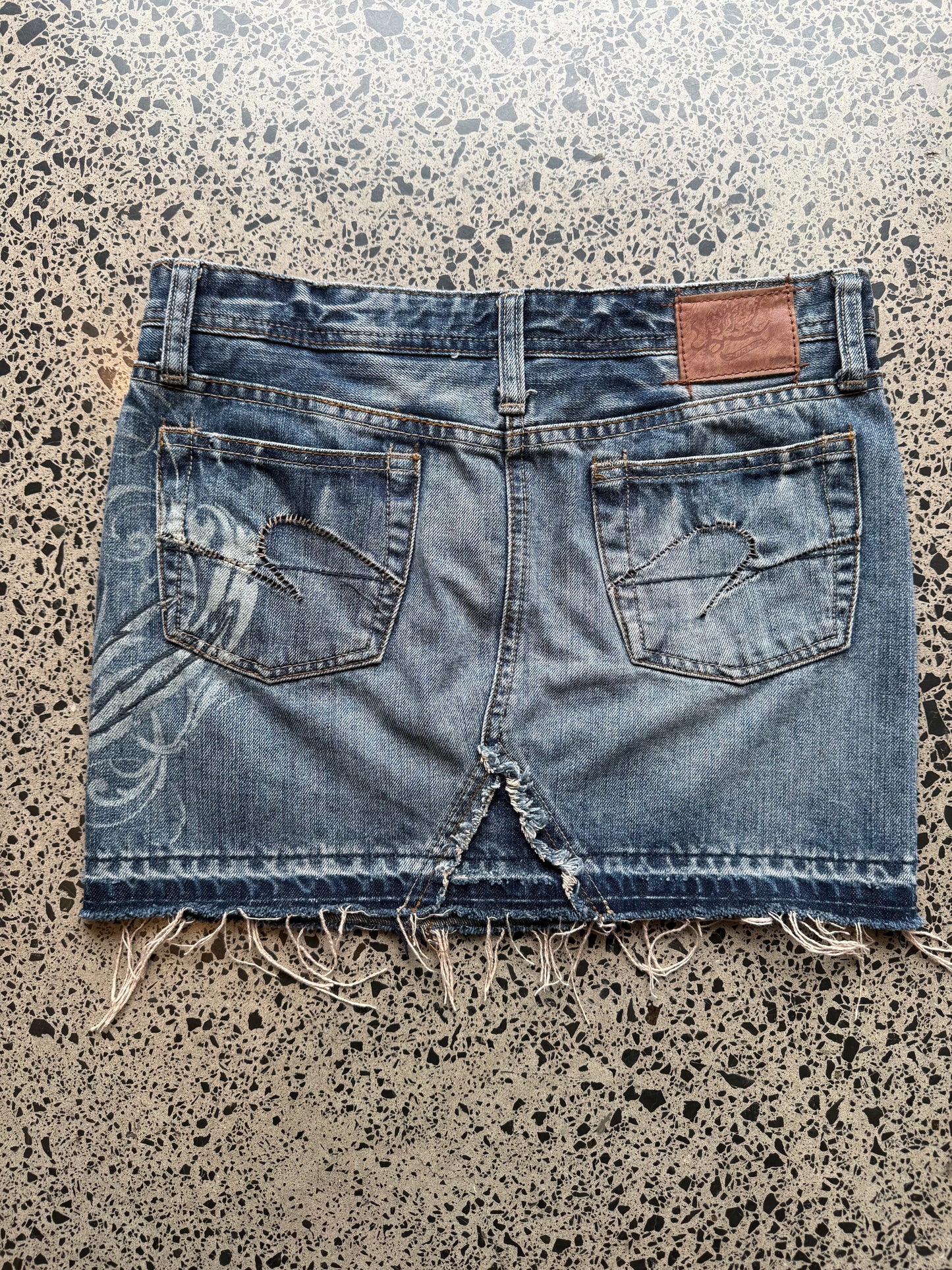 Dark Blue Denim Mini Skirt - L