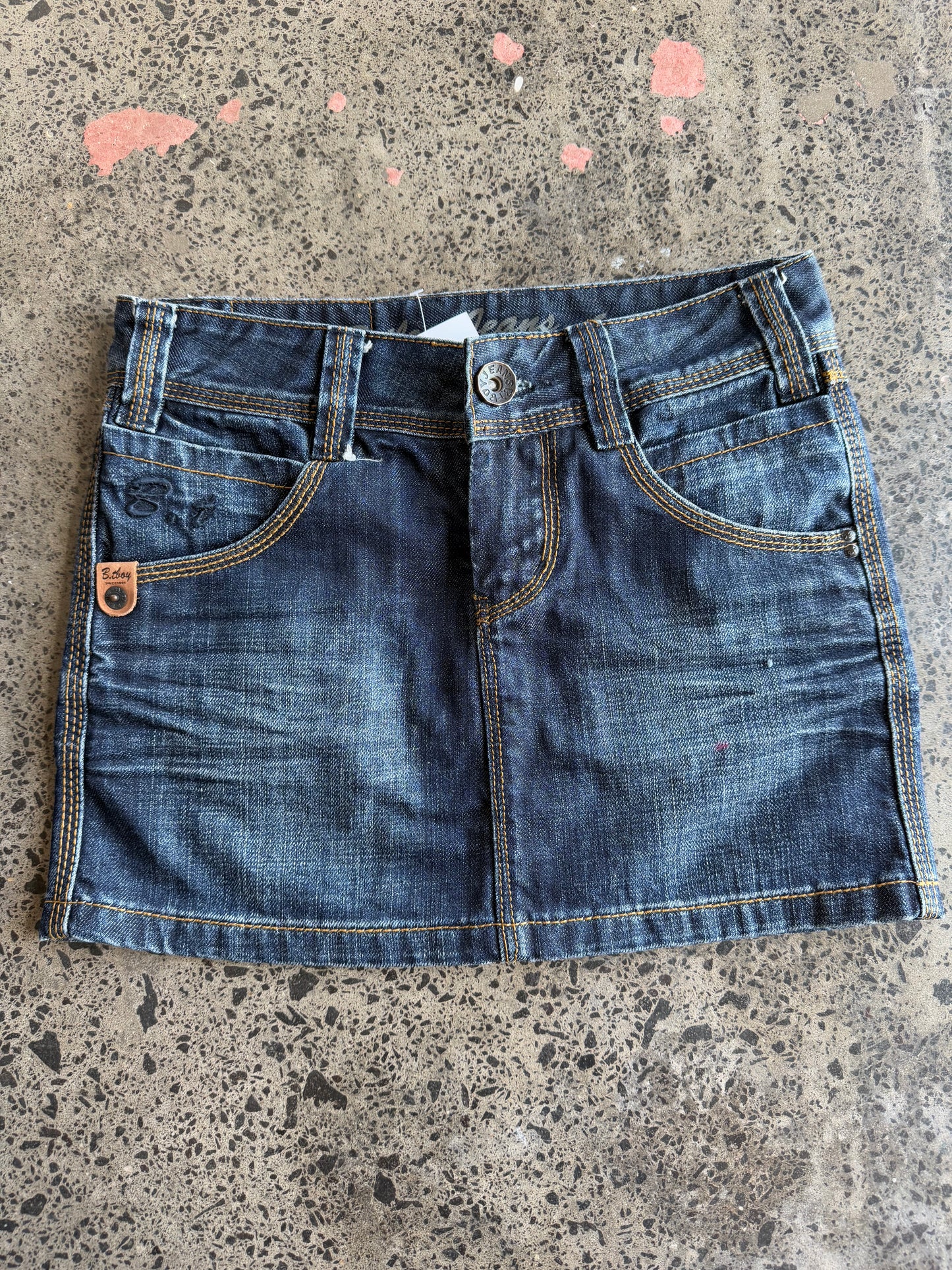 Dark Blue Denim Mini Skirt - S